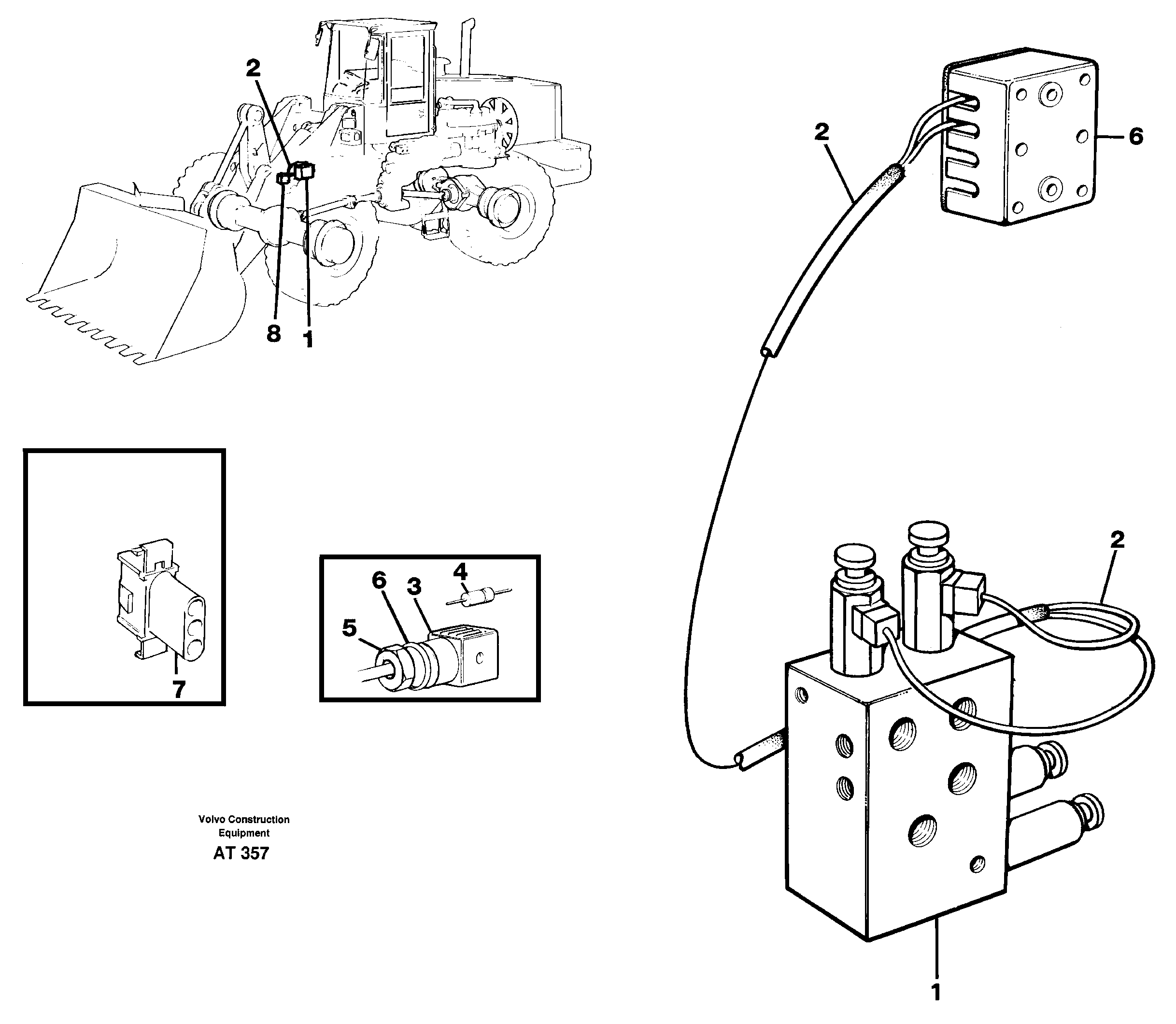 Cable harness boom suspension system, front.  94538 — volvo parts diagram