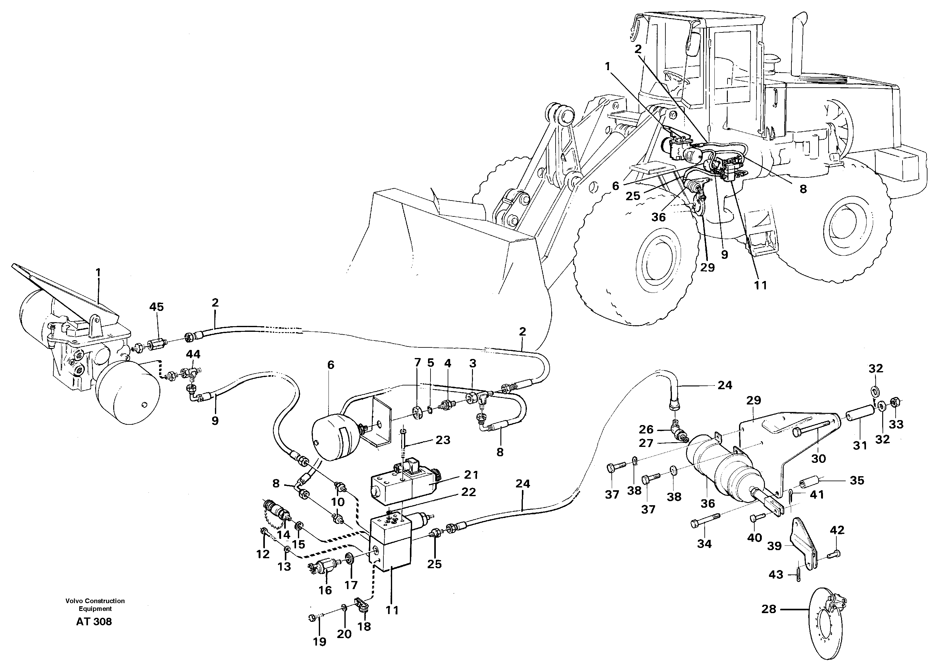 Hydraulic parking brake 94540 — volvo parts diagram