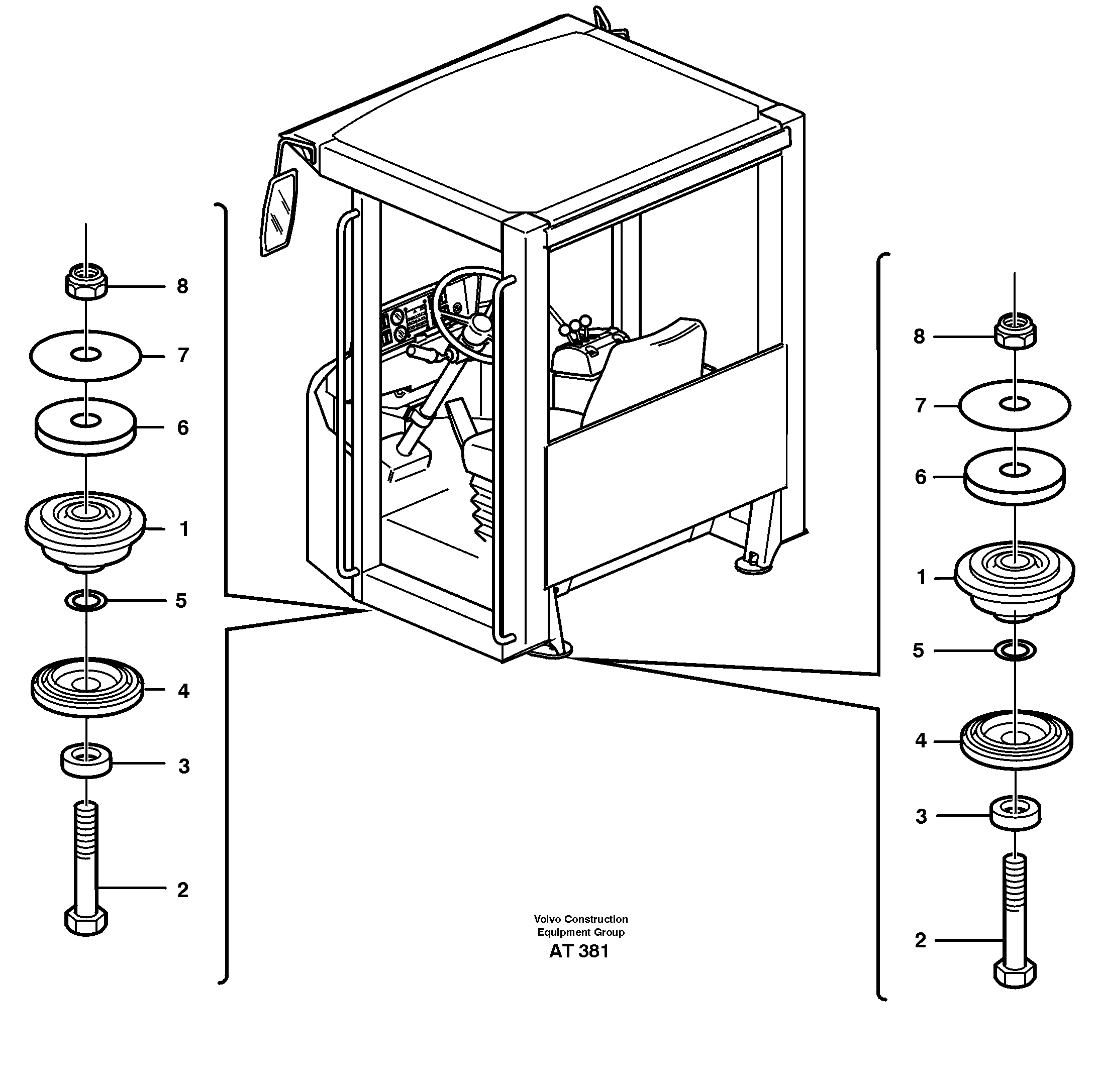 Cab mounting block 33274 — volvo parts diagram