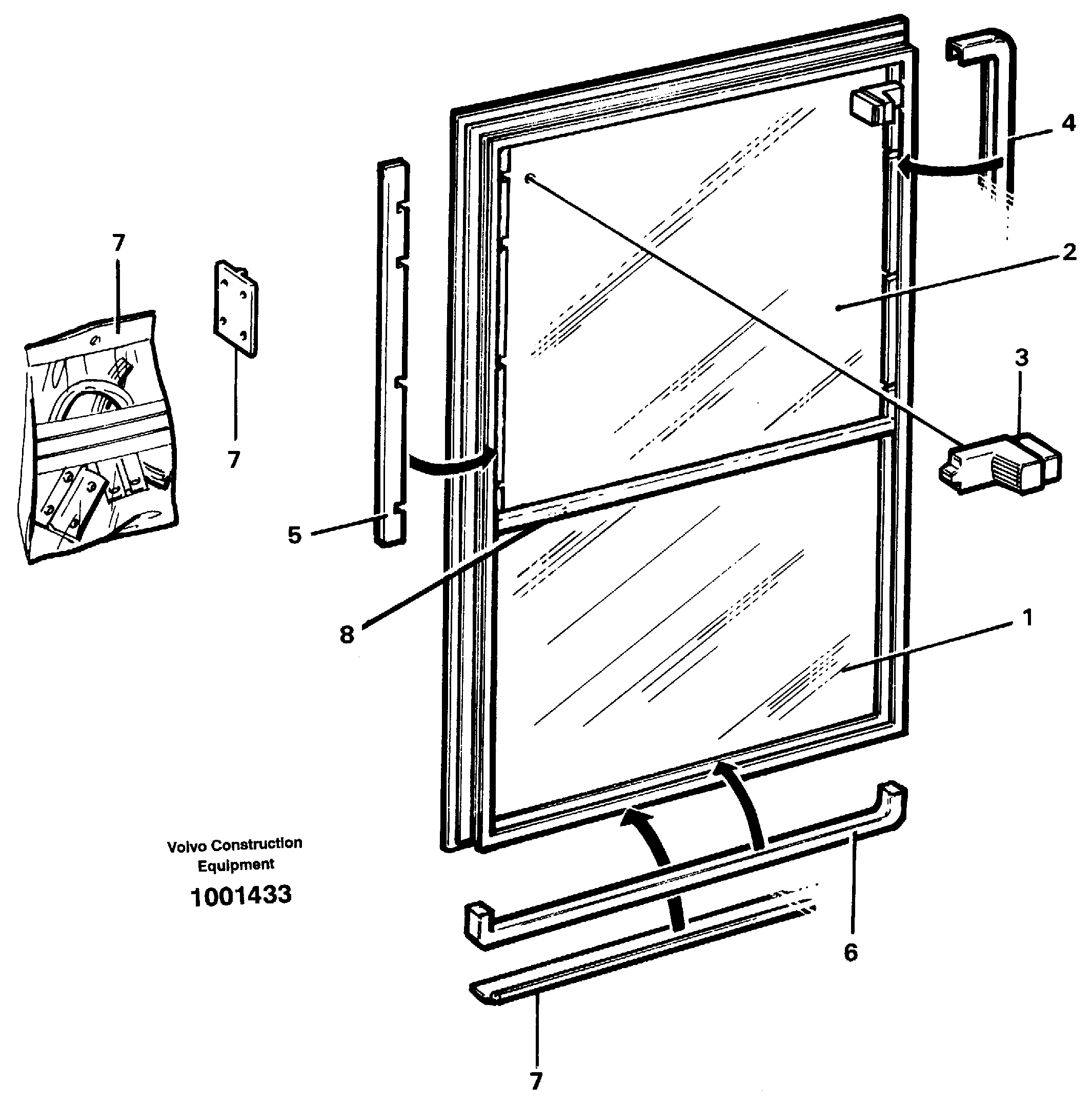 Sliding window 92028,94824 — volvo parts diagram