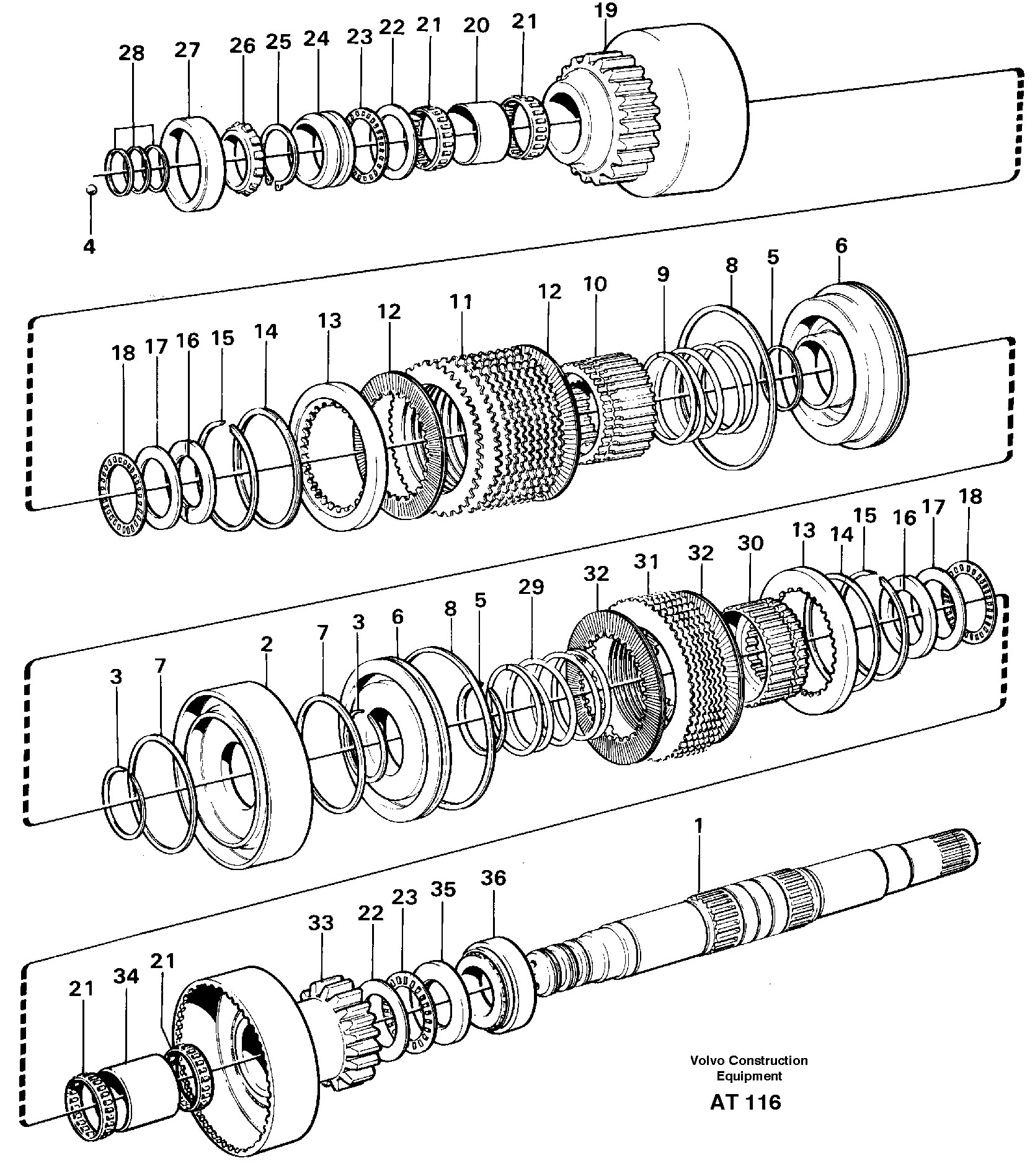 Clutches 3:rd and 4:th speeds — volvo parts diagram