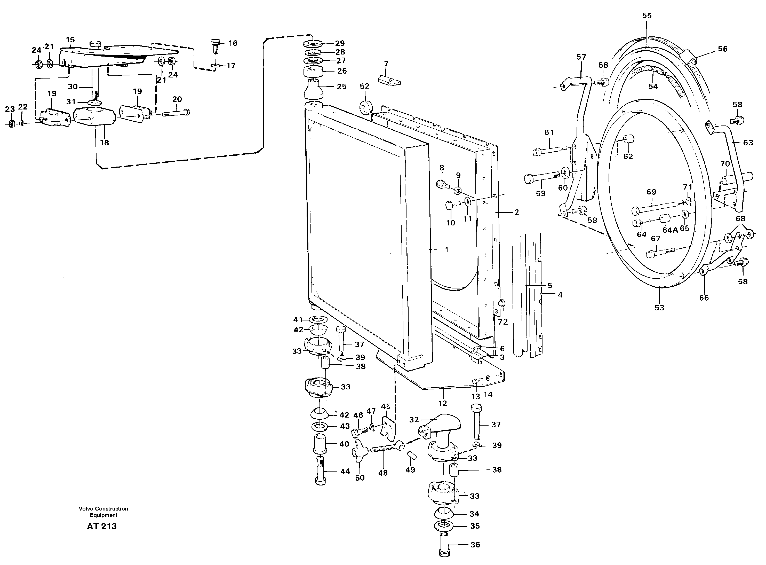 Radiator with fitting parts — volvo parts diagram