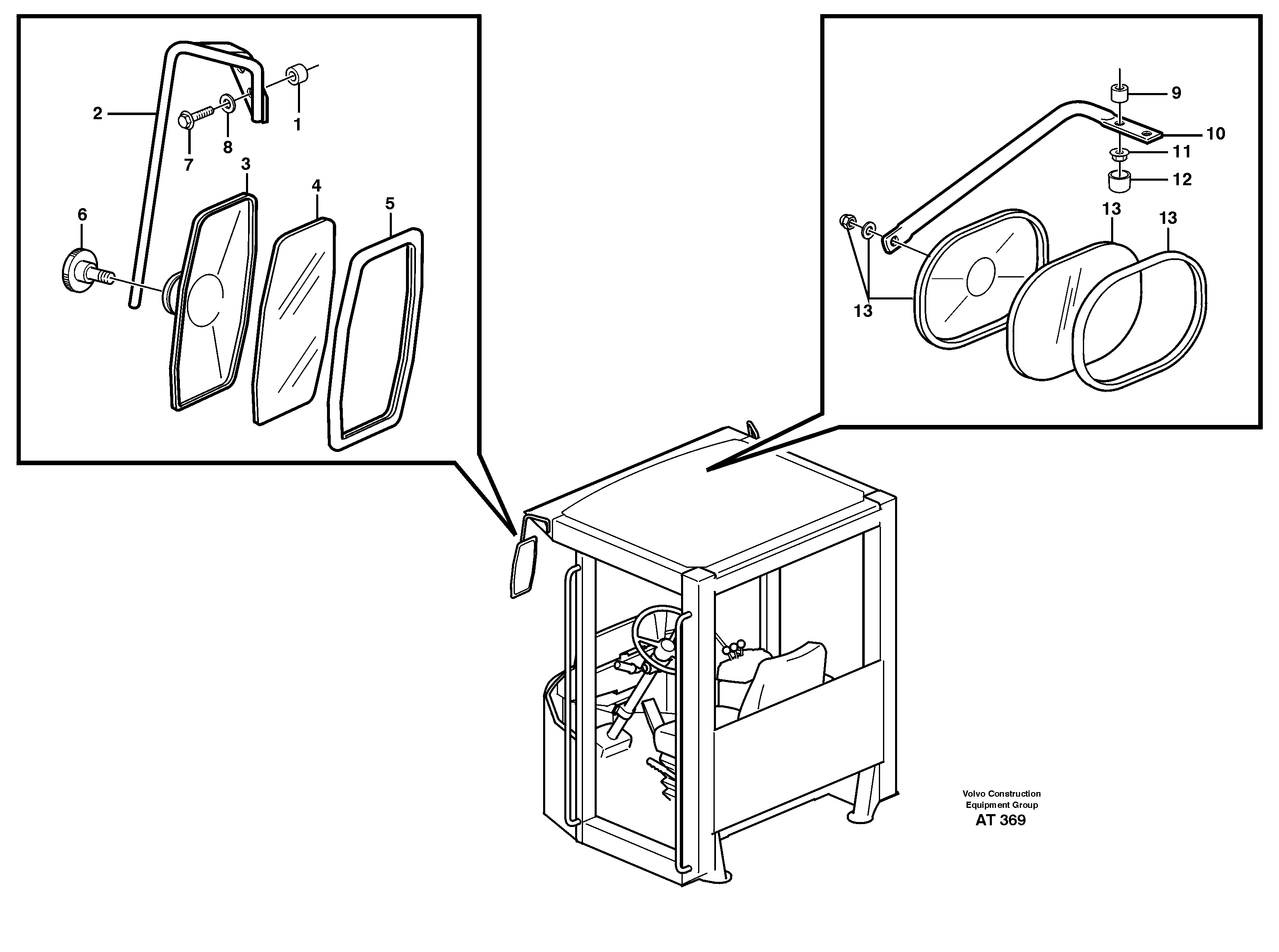 Rear view mirror 33275 — volvo parts diagram