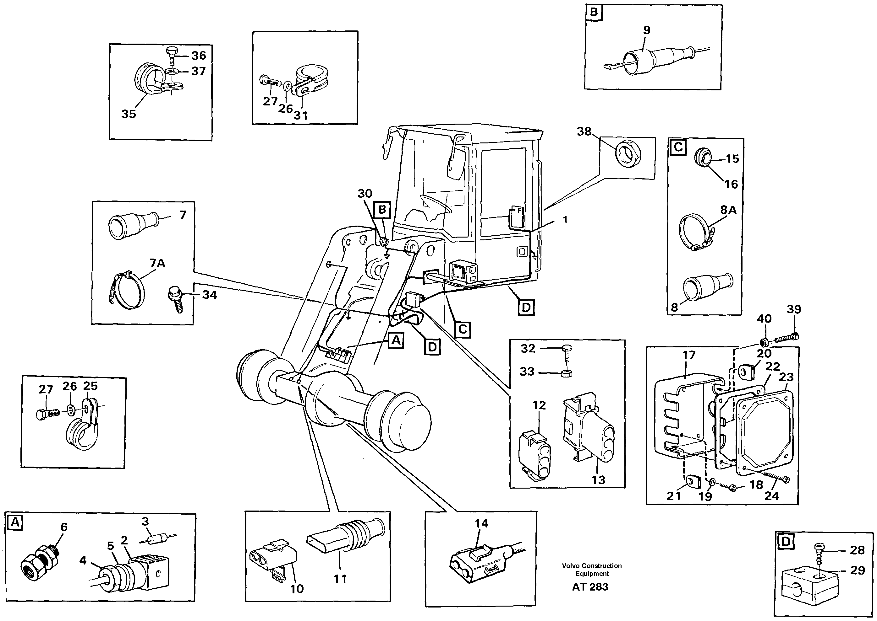 Cable harness, front — volvo parts diagram