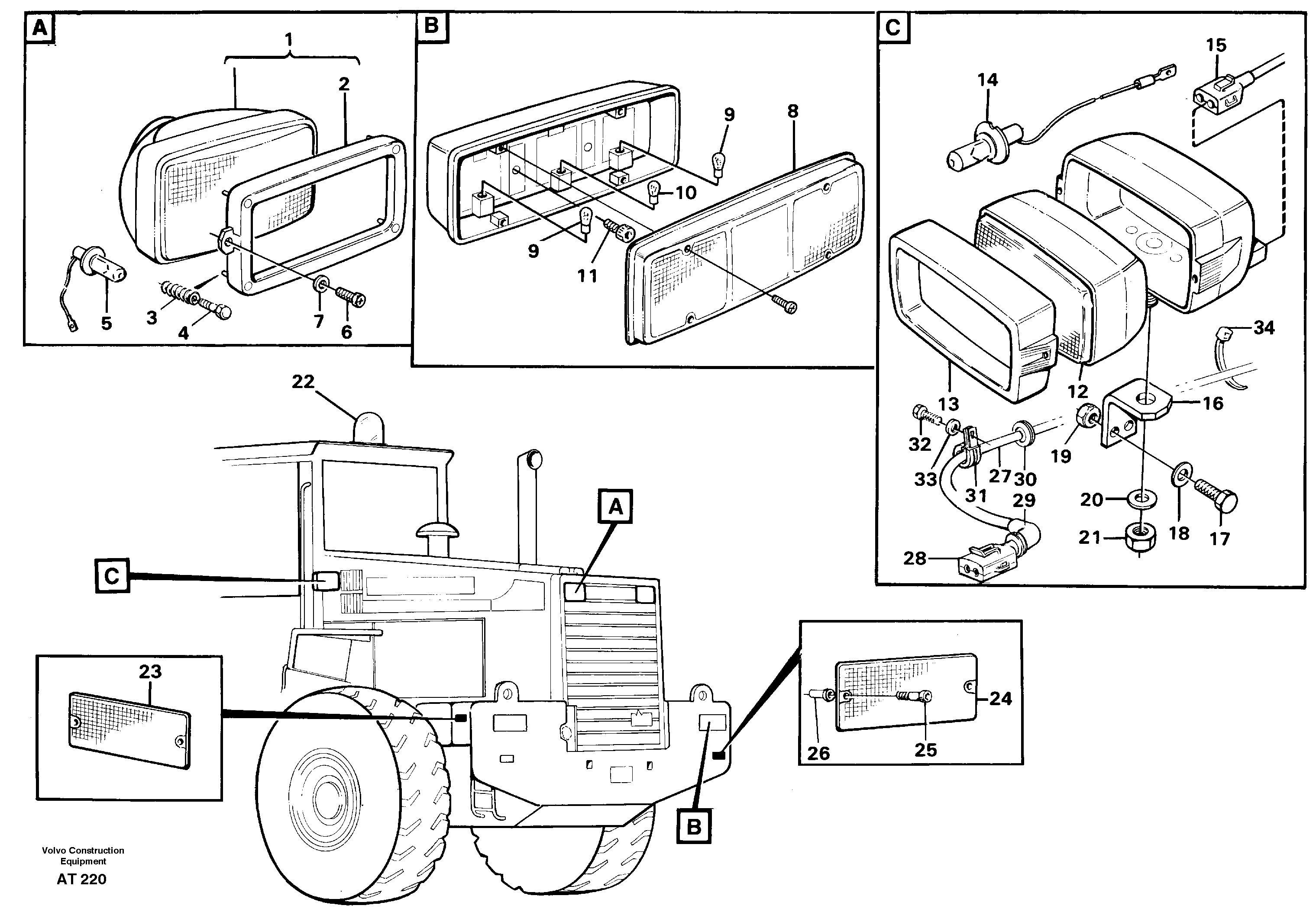 Lighting, rear — volvo parts diagram