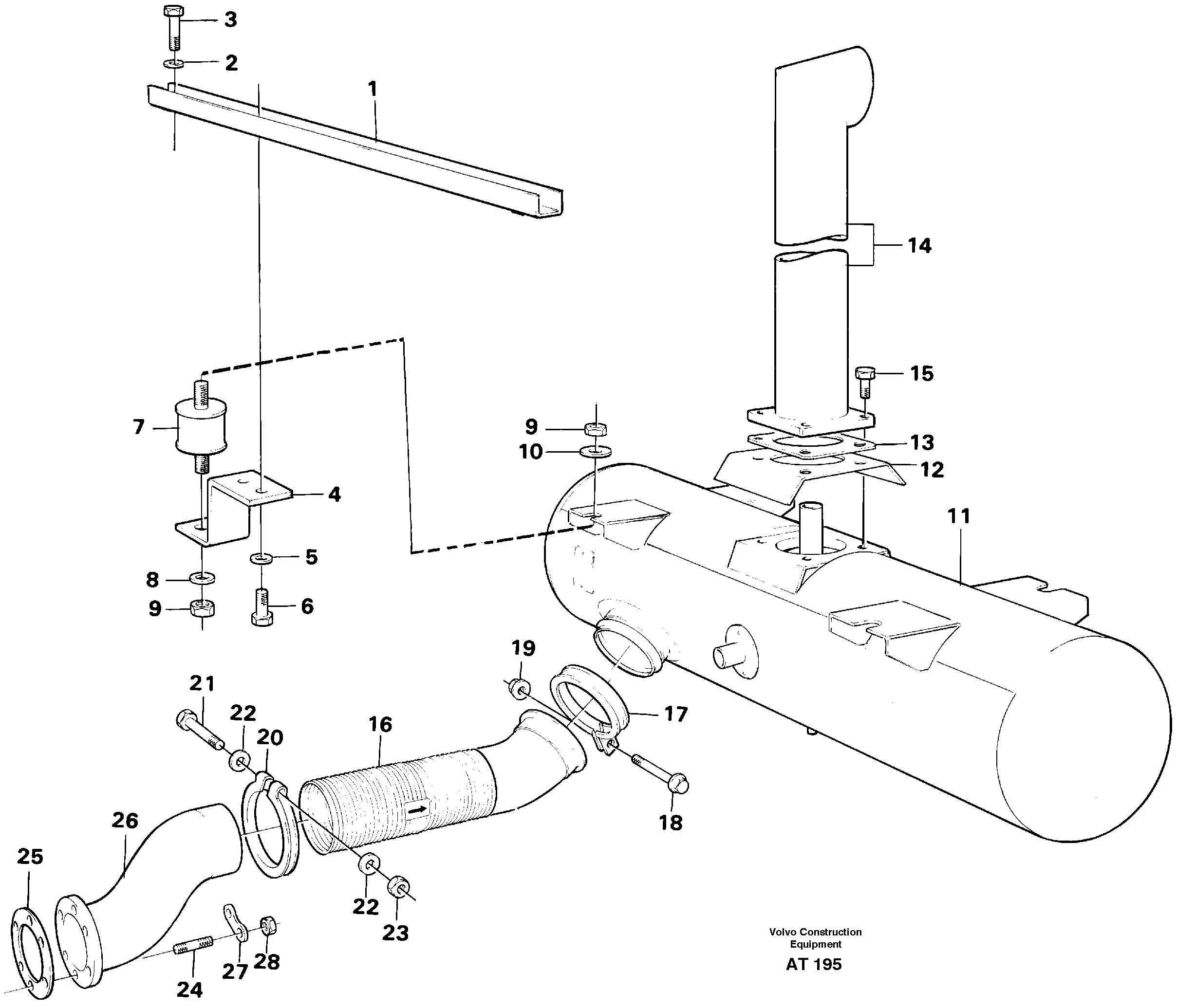 Exhaust system — volvo parts diagram