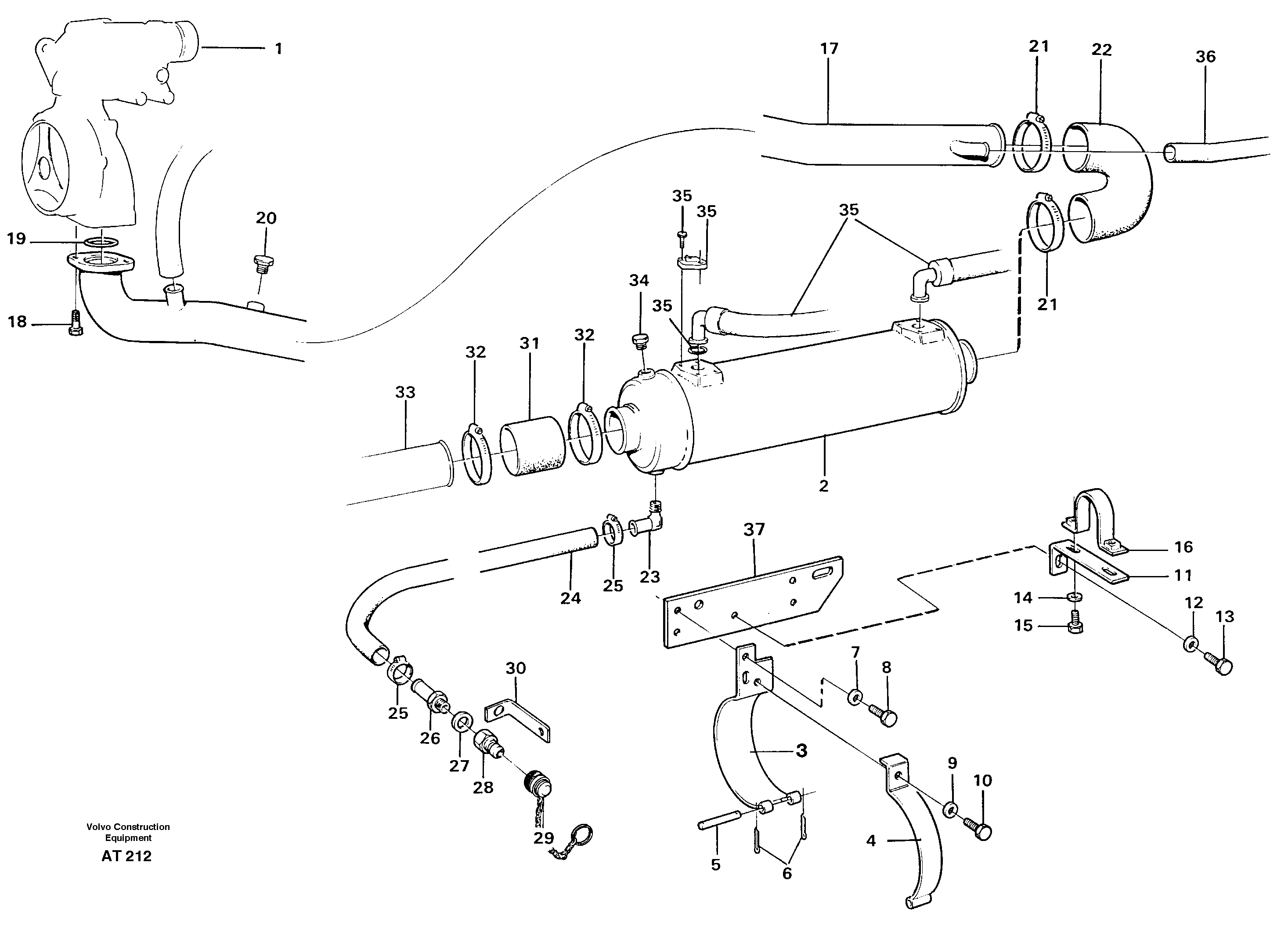 Oil cooler — volvo parts diagram
