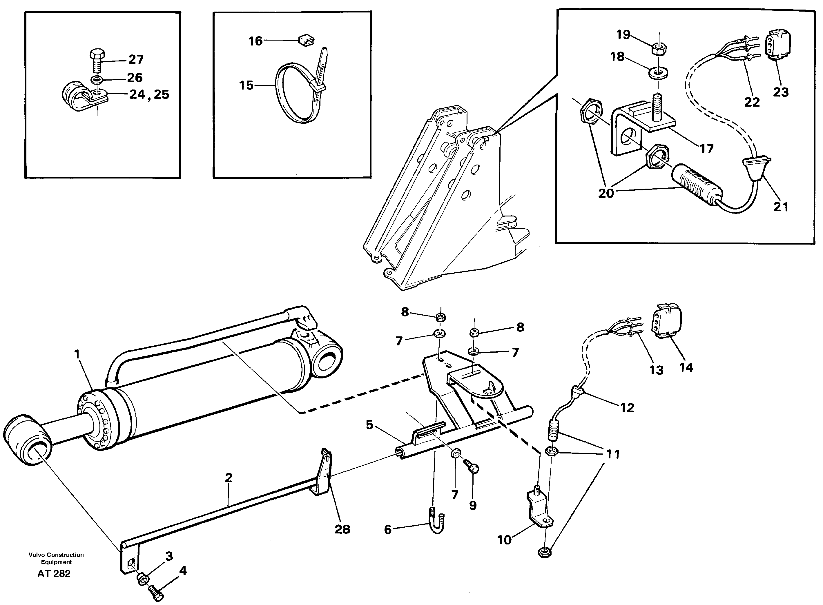 Bucket positioner and boom kickout — volvo parts diagram