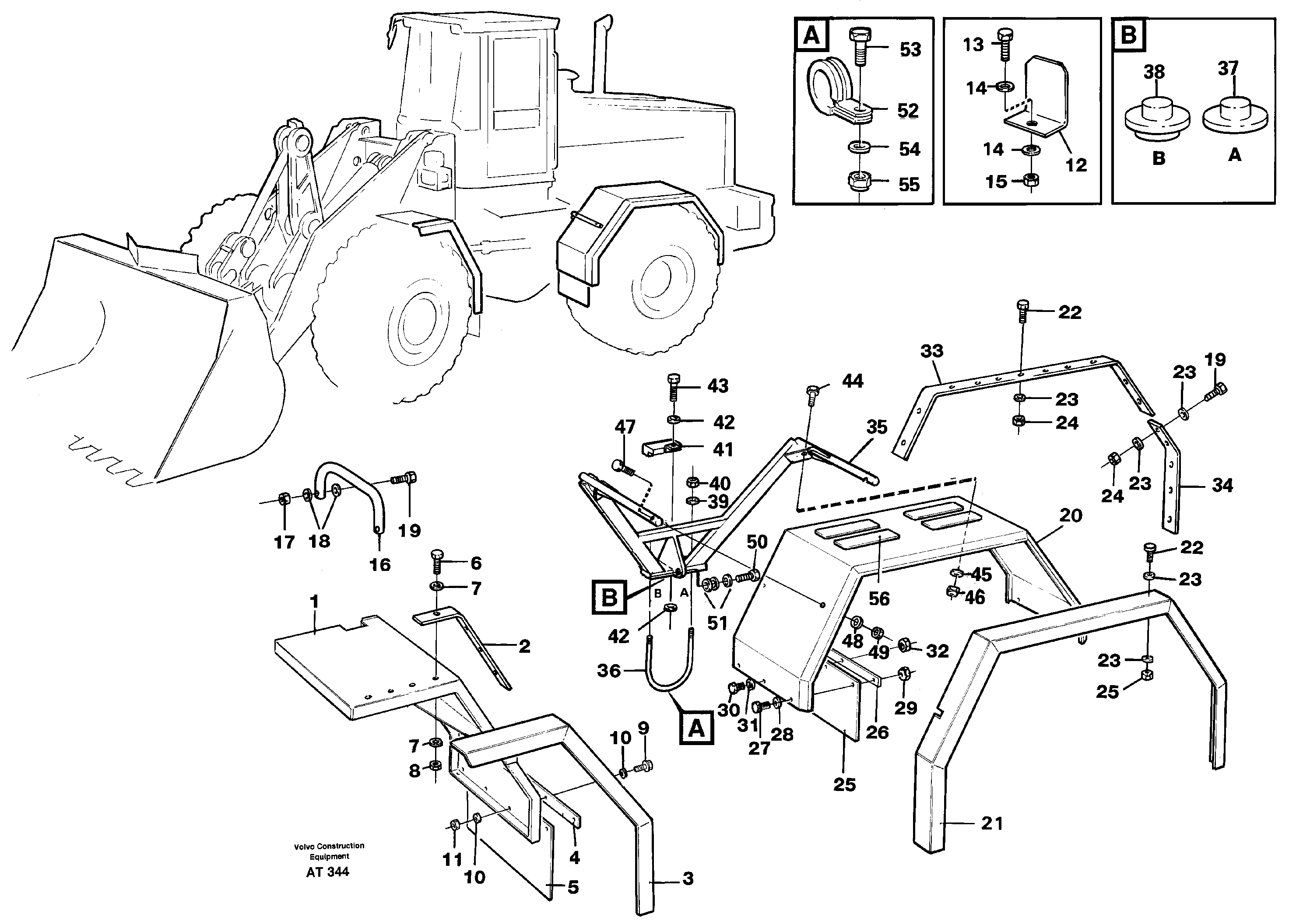 Wider mudguards, front / rear 94447 — volvo parts diagram