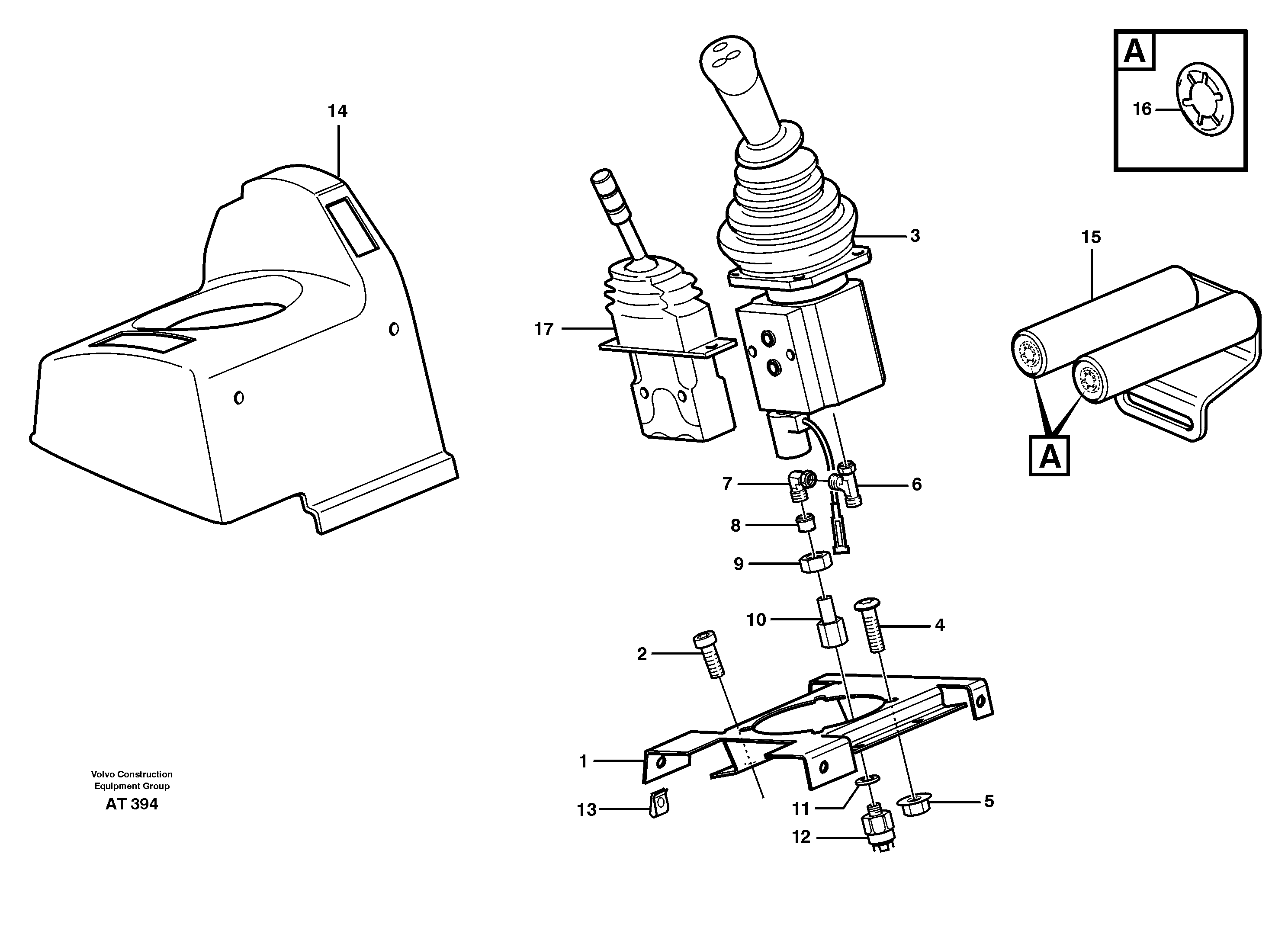 Servo valve with fitting parts.  80074, 80126 — volvo parts diagram
