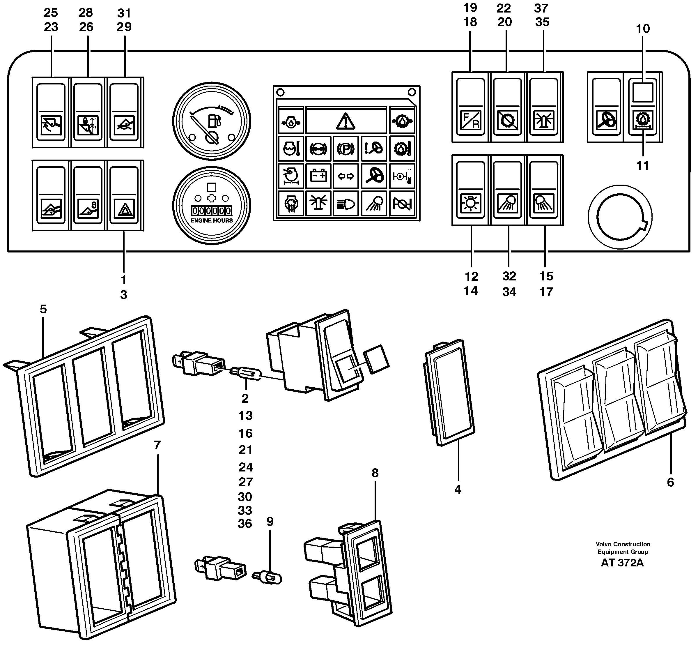Switch panel. 33275 — volvo parts diagram