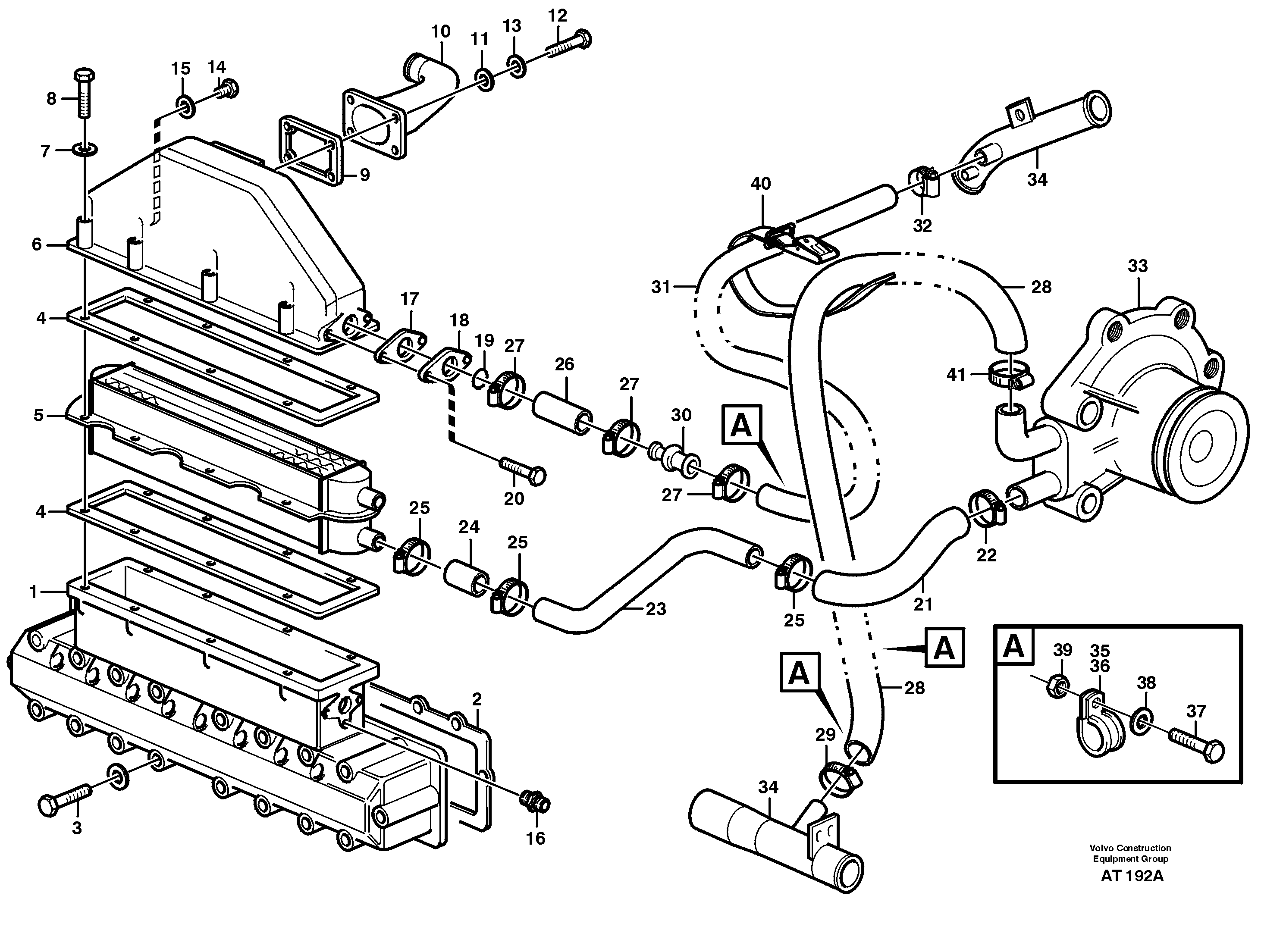 Intercooler SER NO - 15519, SER NO - 63137 USA — volvo parts diagram