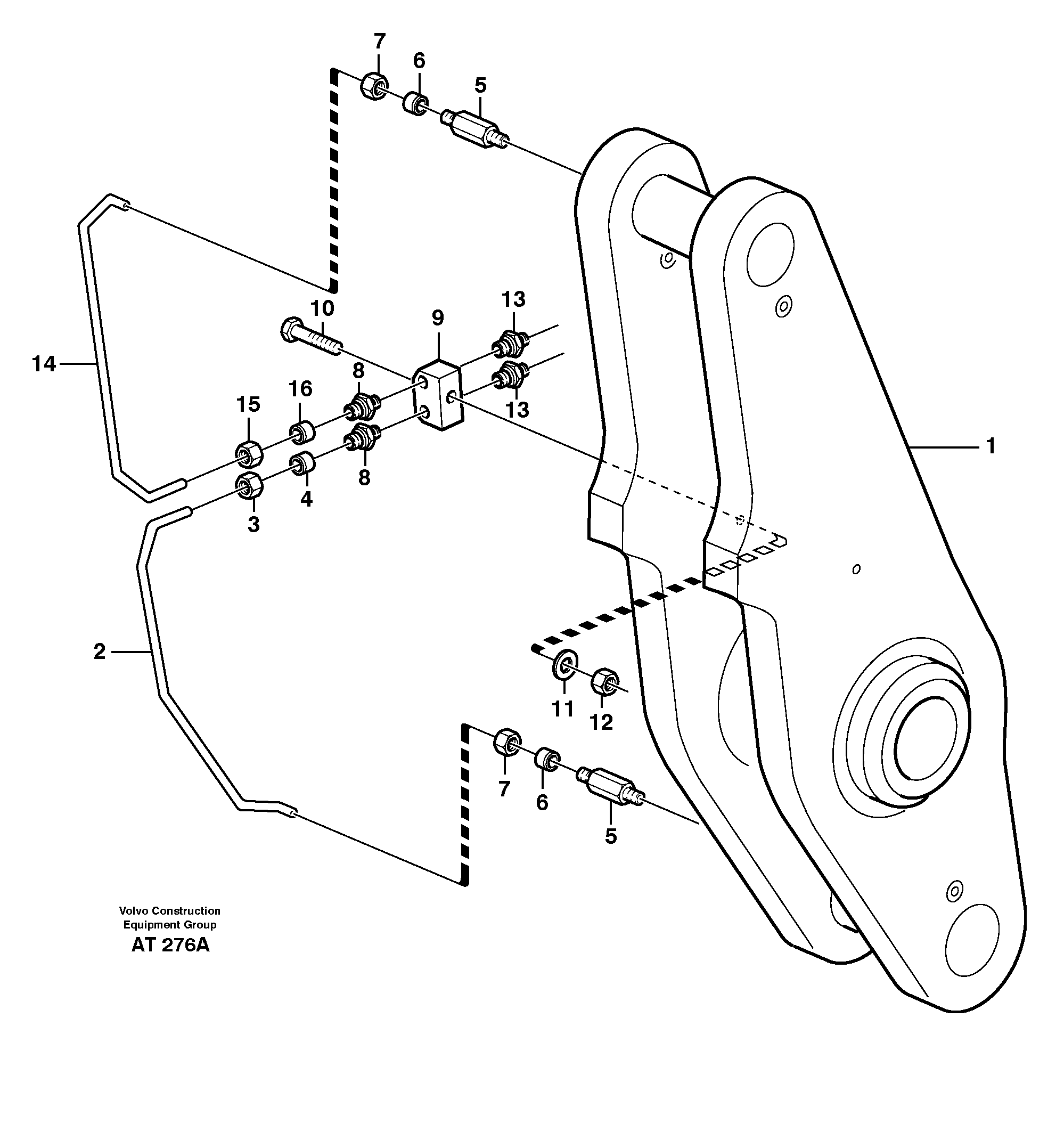 Extended lubepoints for lift arm system — volvo parts diagram