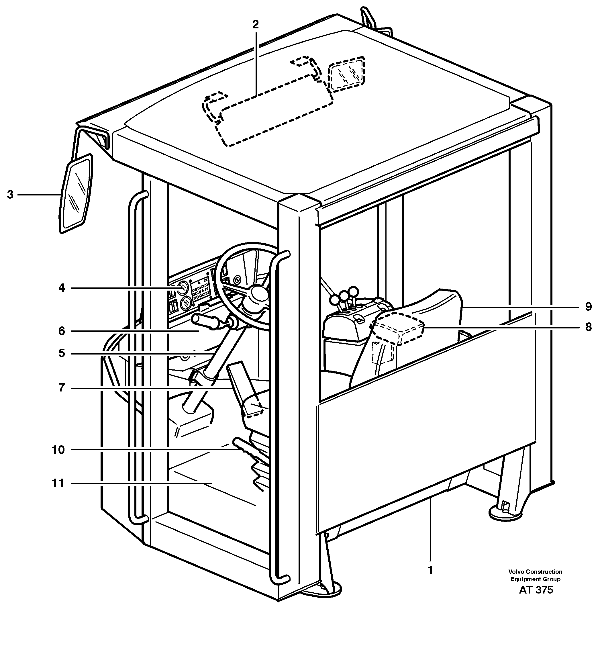 Operator's cab 33275 — volvo parts diagram