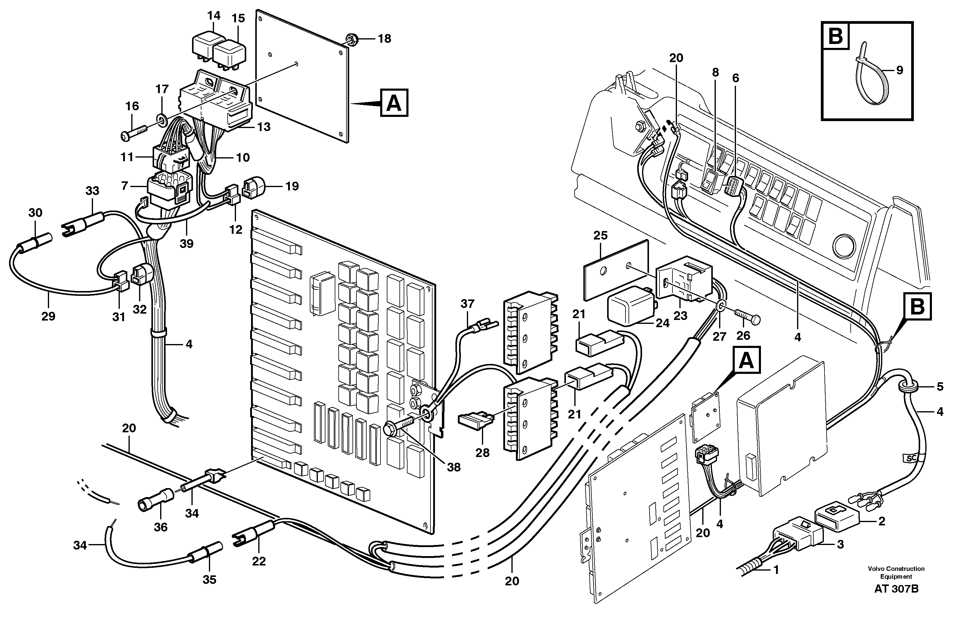 Cable harness for air conditioning  94561, 94838 — volvo parts diagram