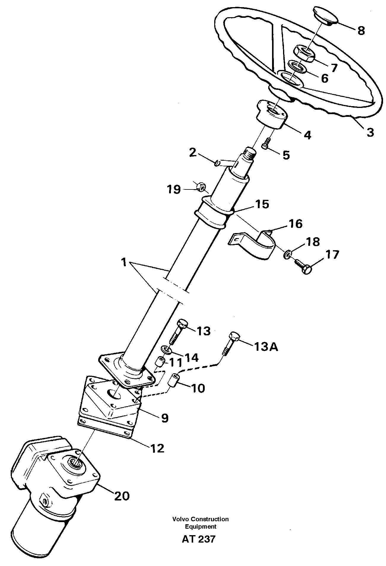 Steering column, assembly — volvo parts diagram