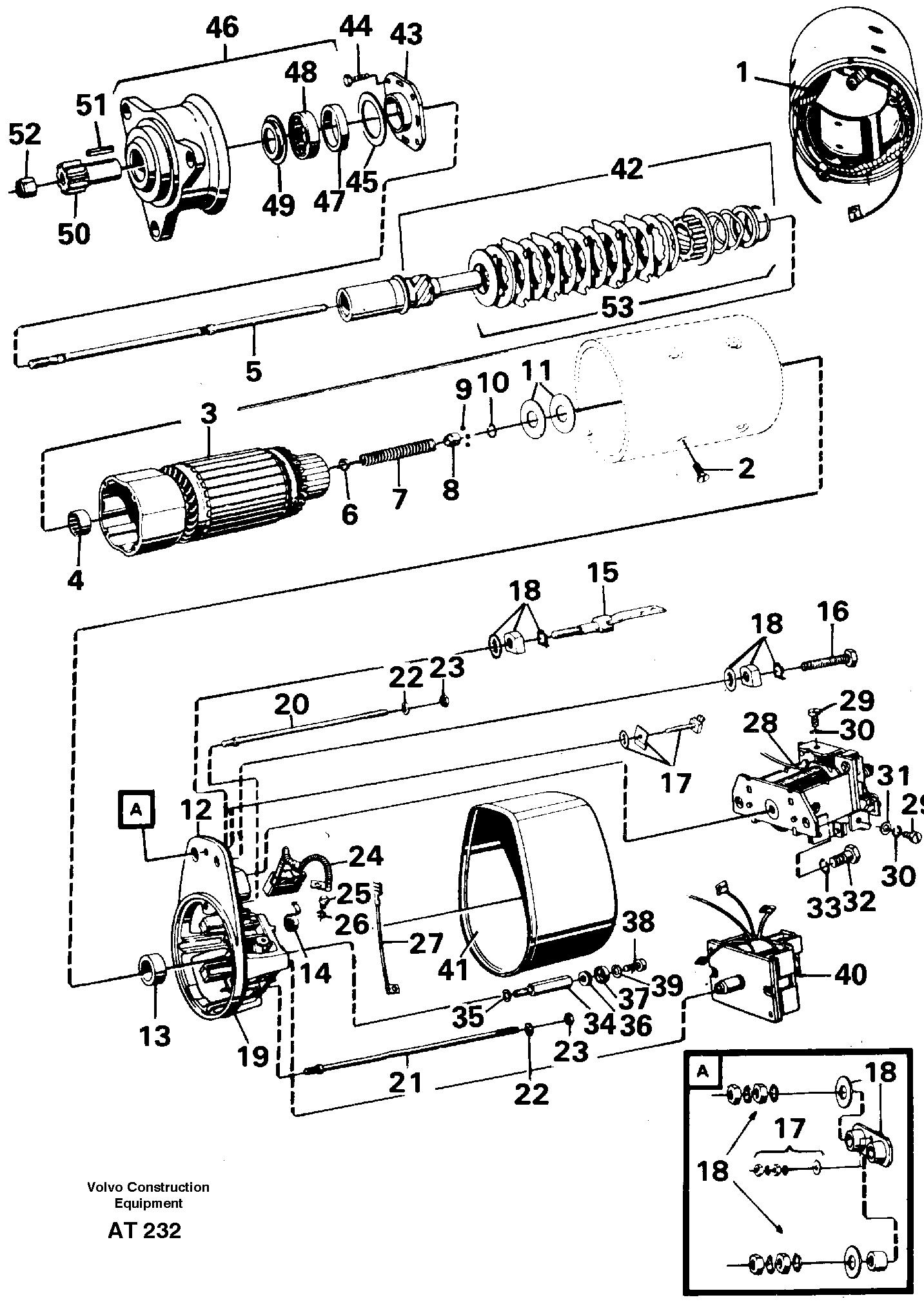 Starter motor — volvo parts diagram