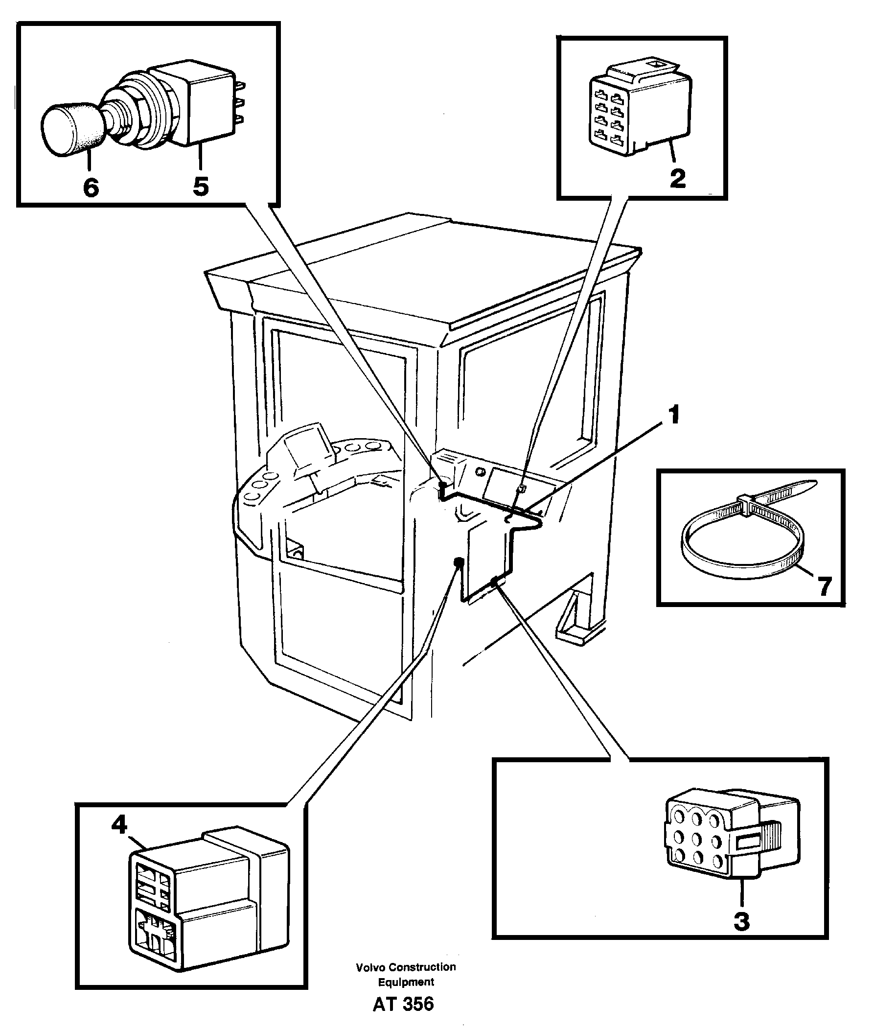 Cable harness, boom suspension system.  94538 — volvo parts diagram