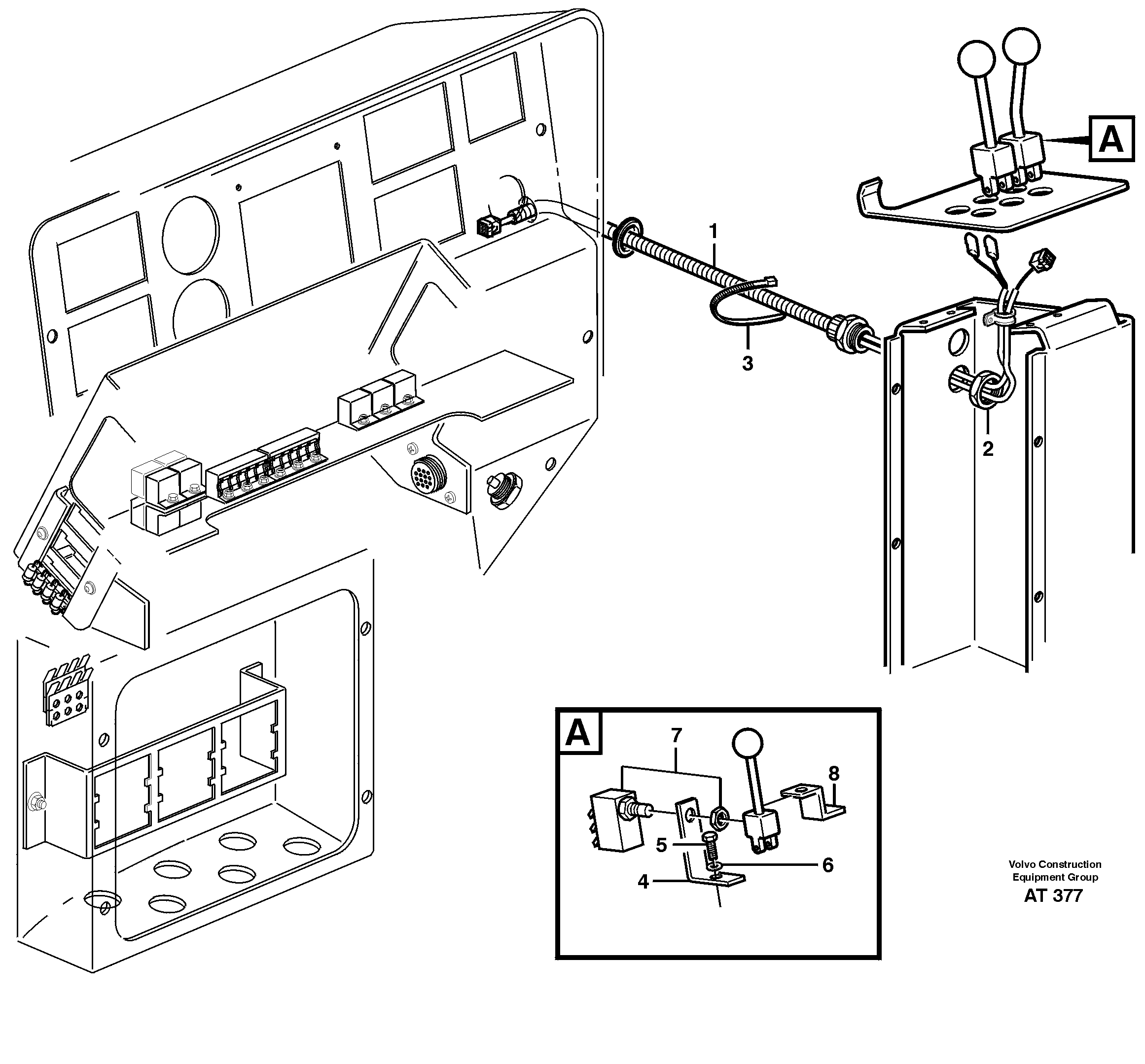 Cable harness: automatic float- lift and bucket positioning  33275 — volvo parts diagram