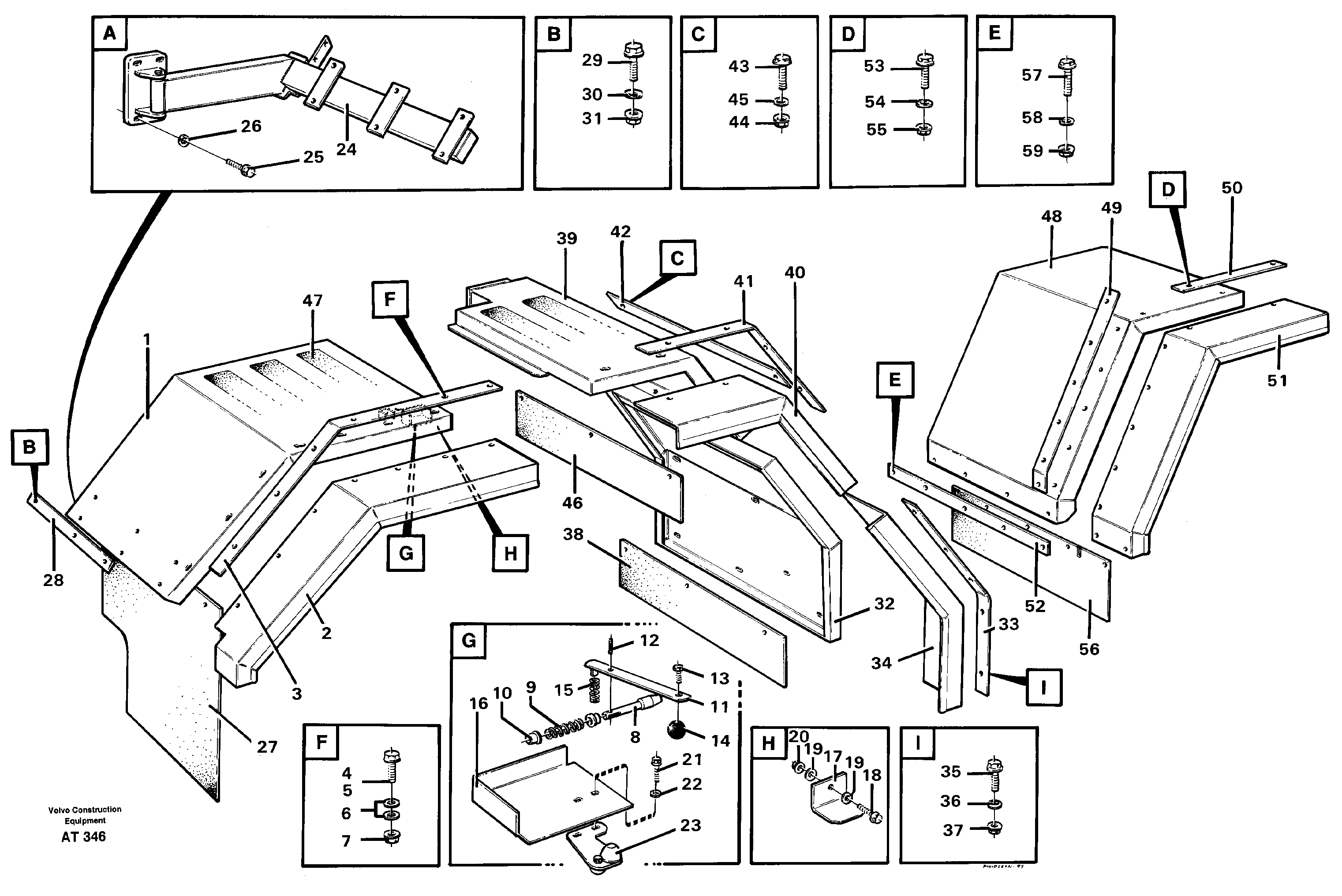 Swing out rear mudguard 94566 — volvo parts diagram