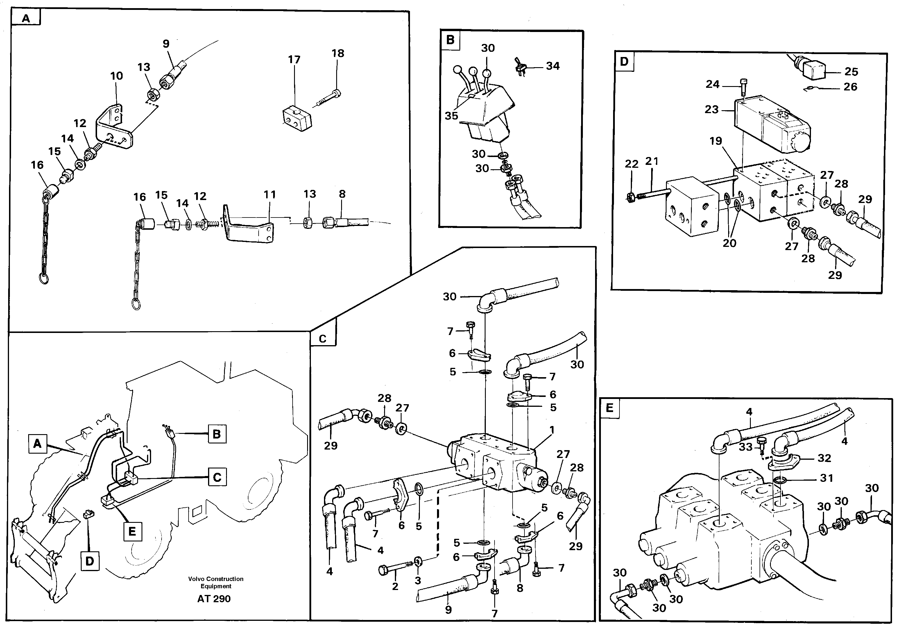 Extra hydraulic equipmentequipment,4th function  94591, 93540 — volvo parts diagram
