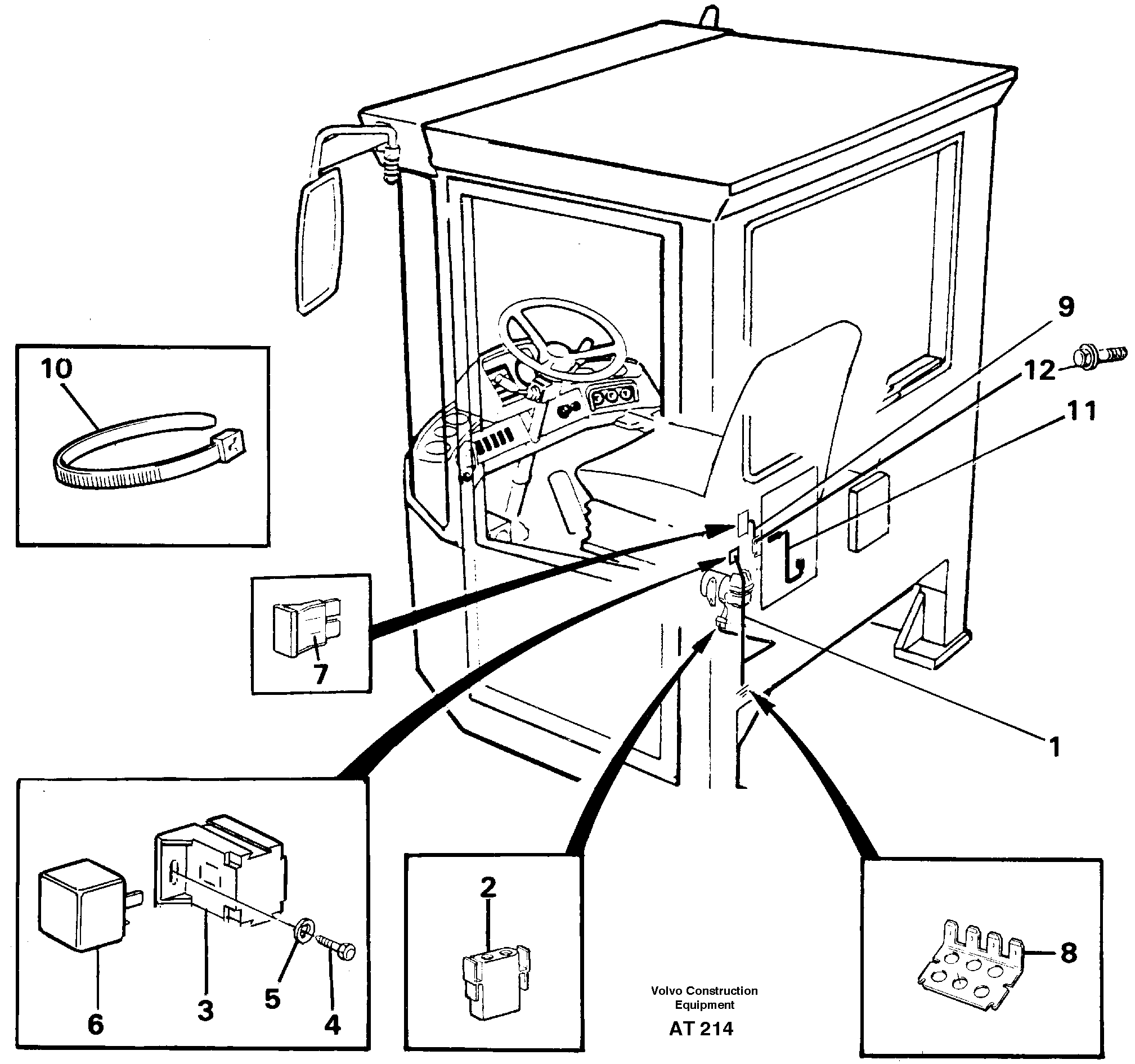 Cable harness, air-suspensioned seat. — volvo parts diagram