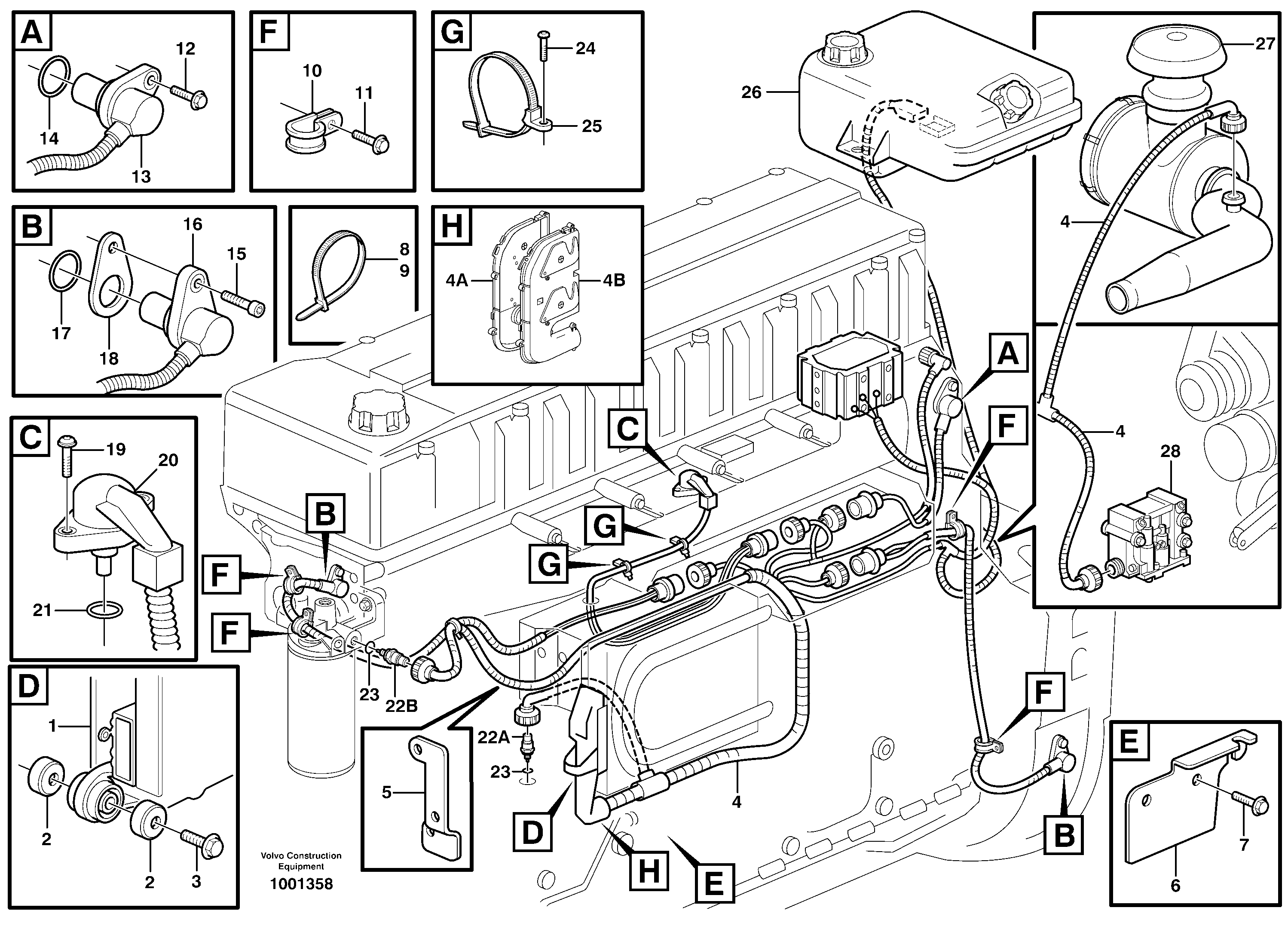 Cable harness, engine ECU  SER NO - 12000, SER NO - 70000 BRA — volvo parts diagram