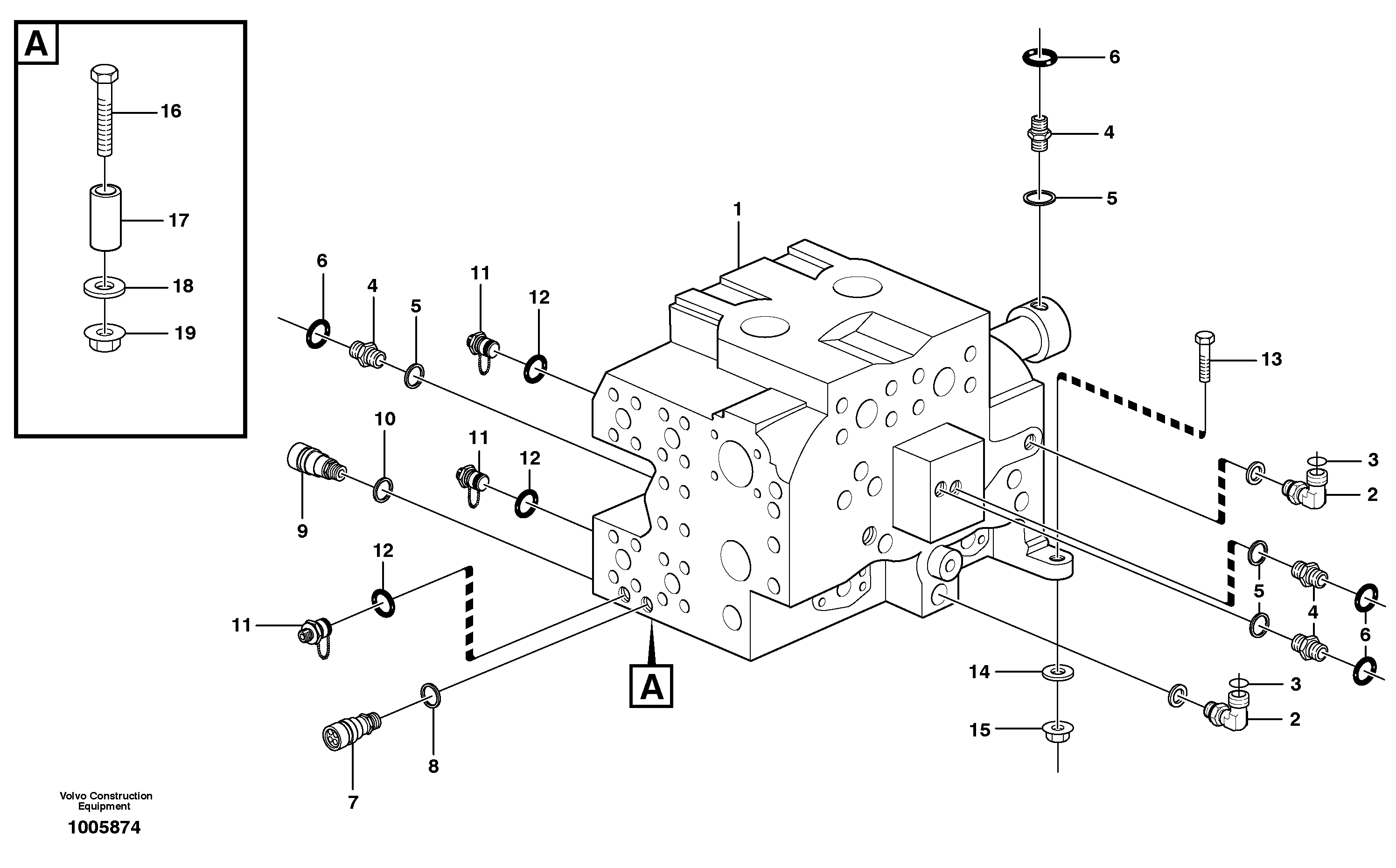 Control valve with fitting parts — volvo parts diagram