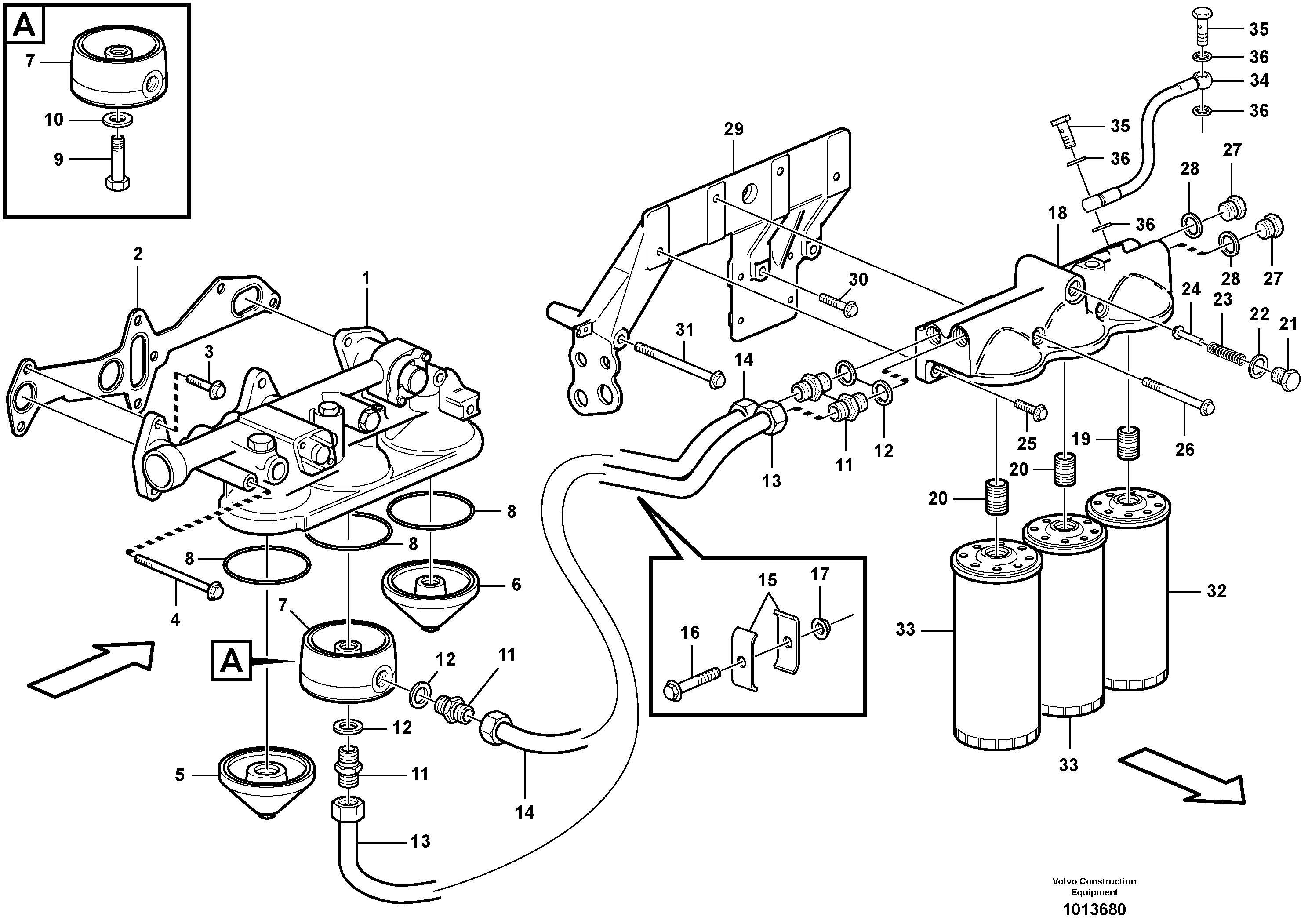 Oil filter  SER NO 12001 -, SER NO 70001 - BRA — volvo parts diagram
