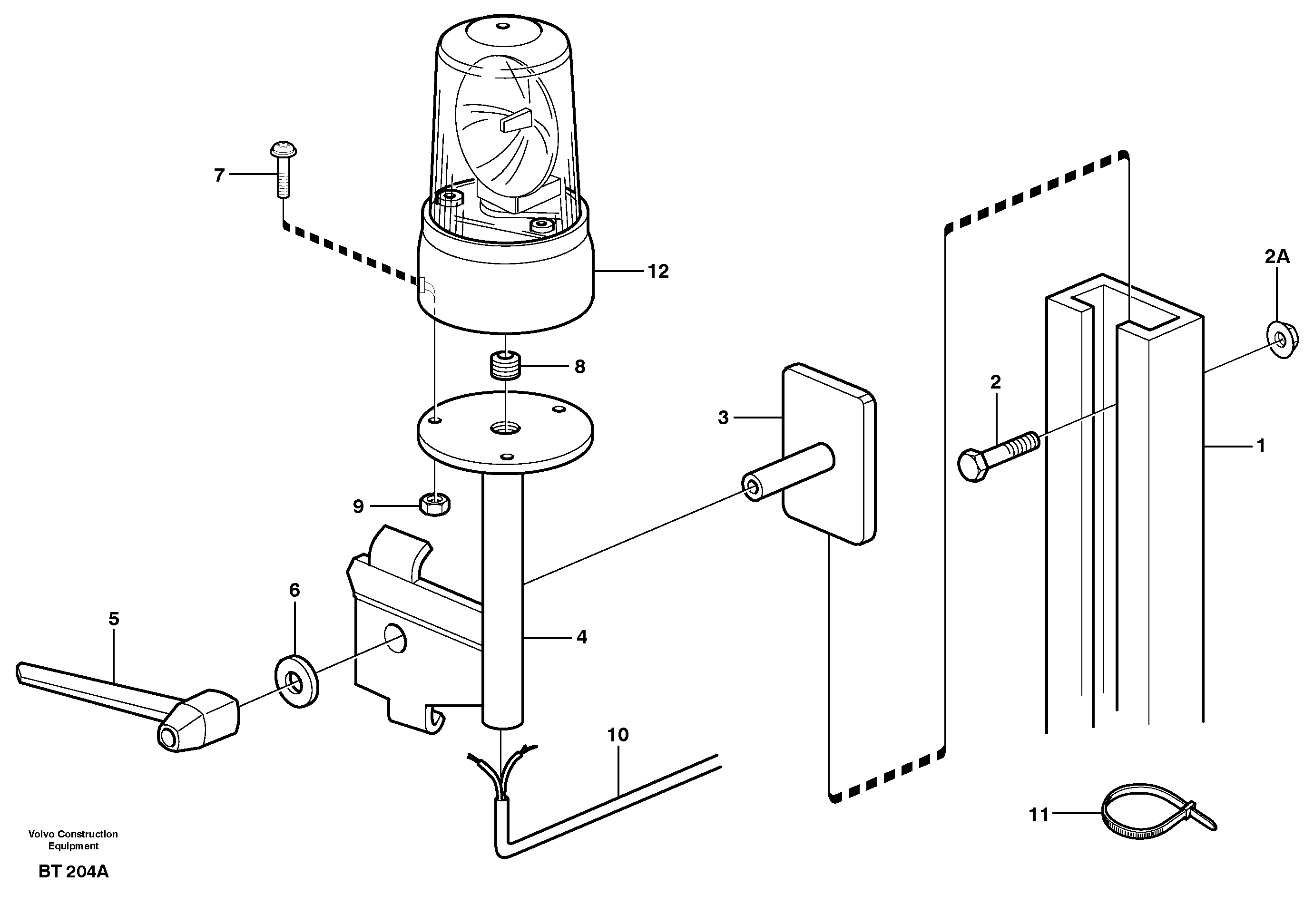 Rotating beacon  93380 — volvo parts diagram