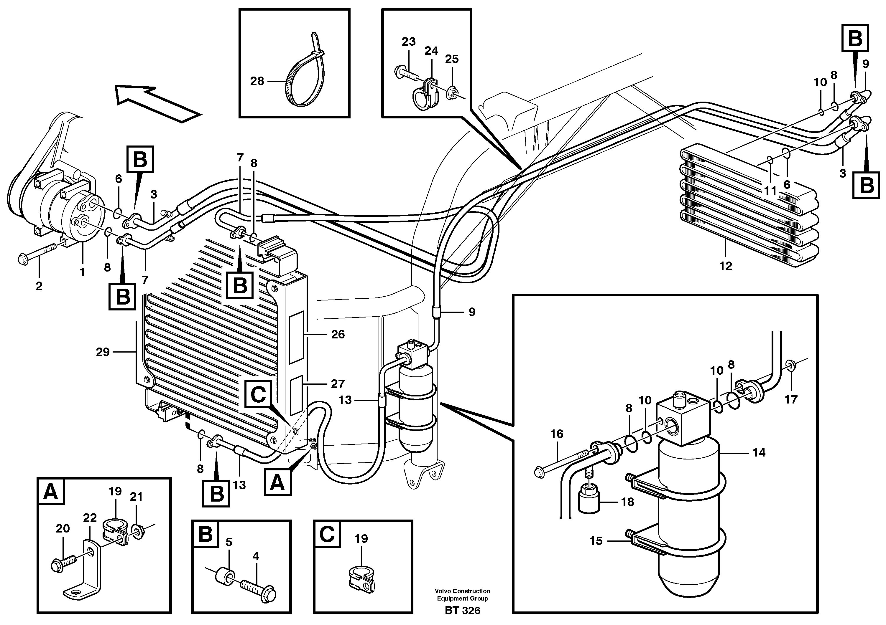 Air conditioning.  93333, 81239 — volvo parts diagram