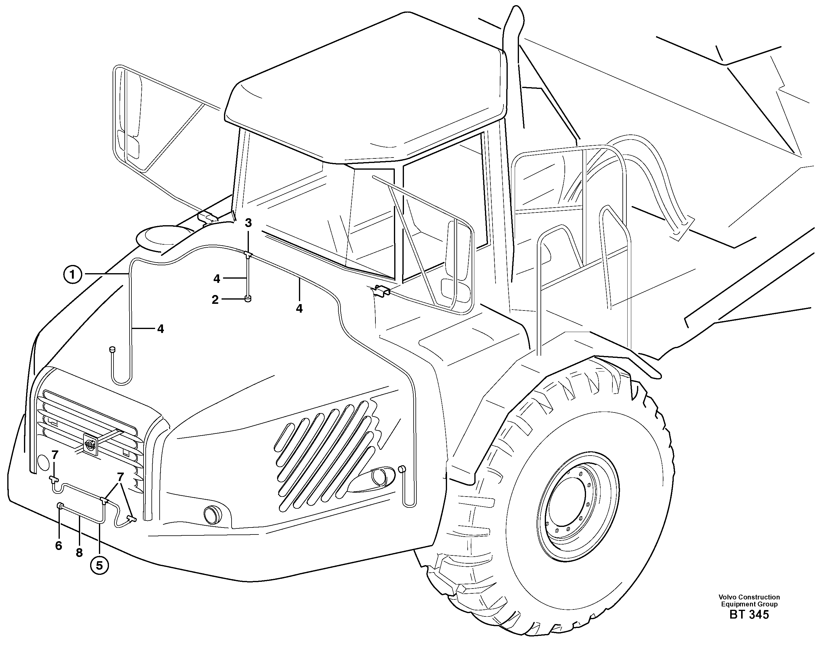 Cable harnesses, front — volvo parts diagram