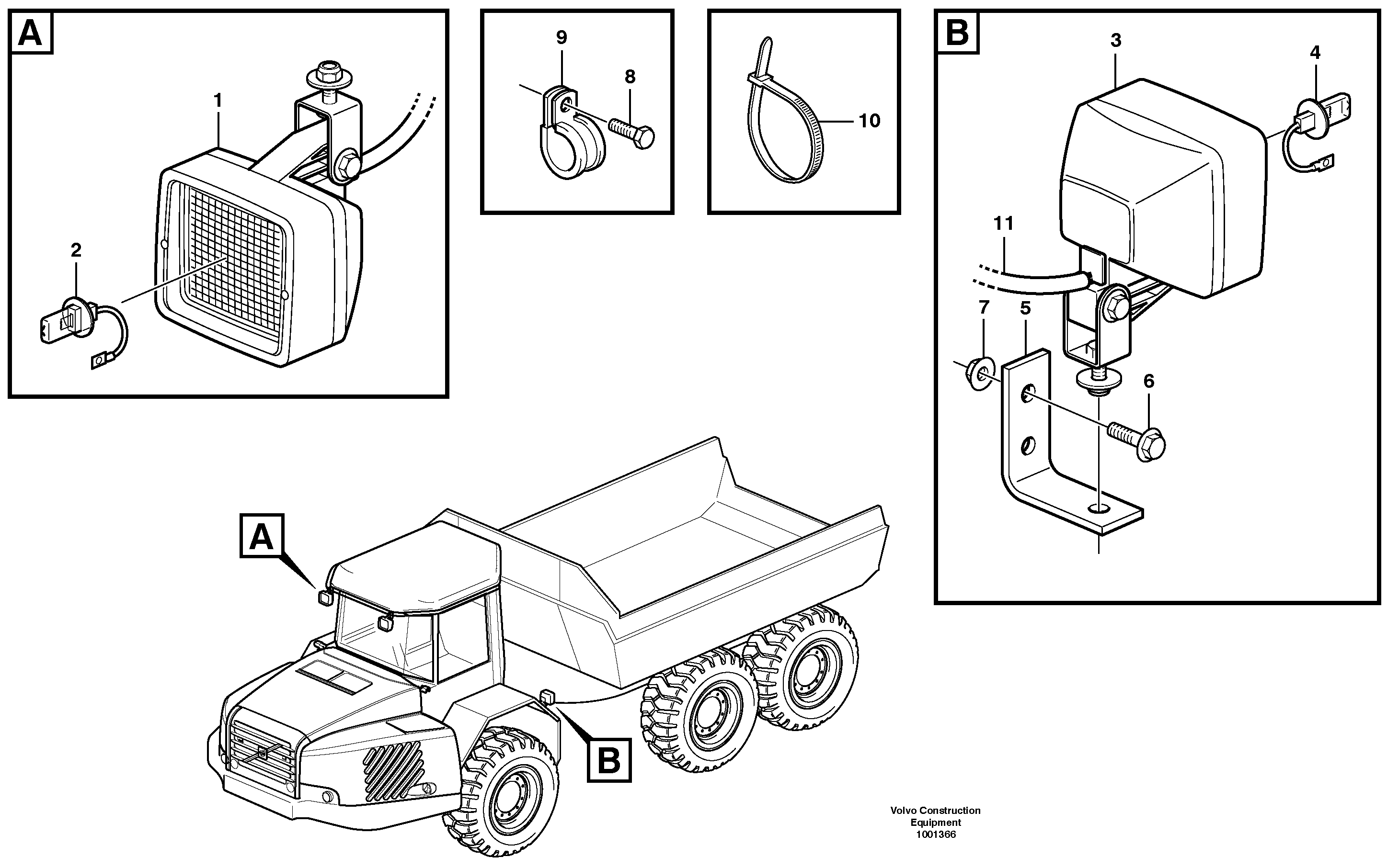Work lights — volvo parts diagram