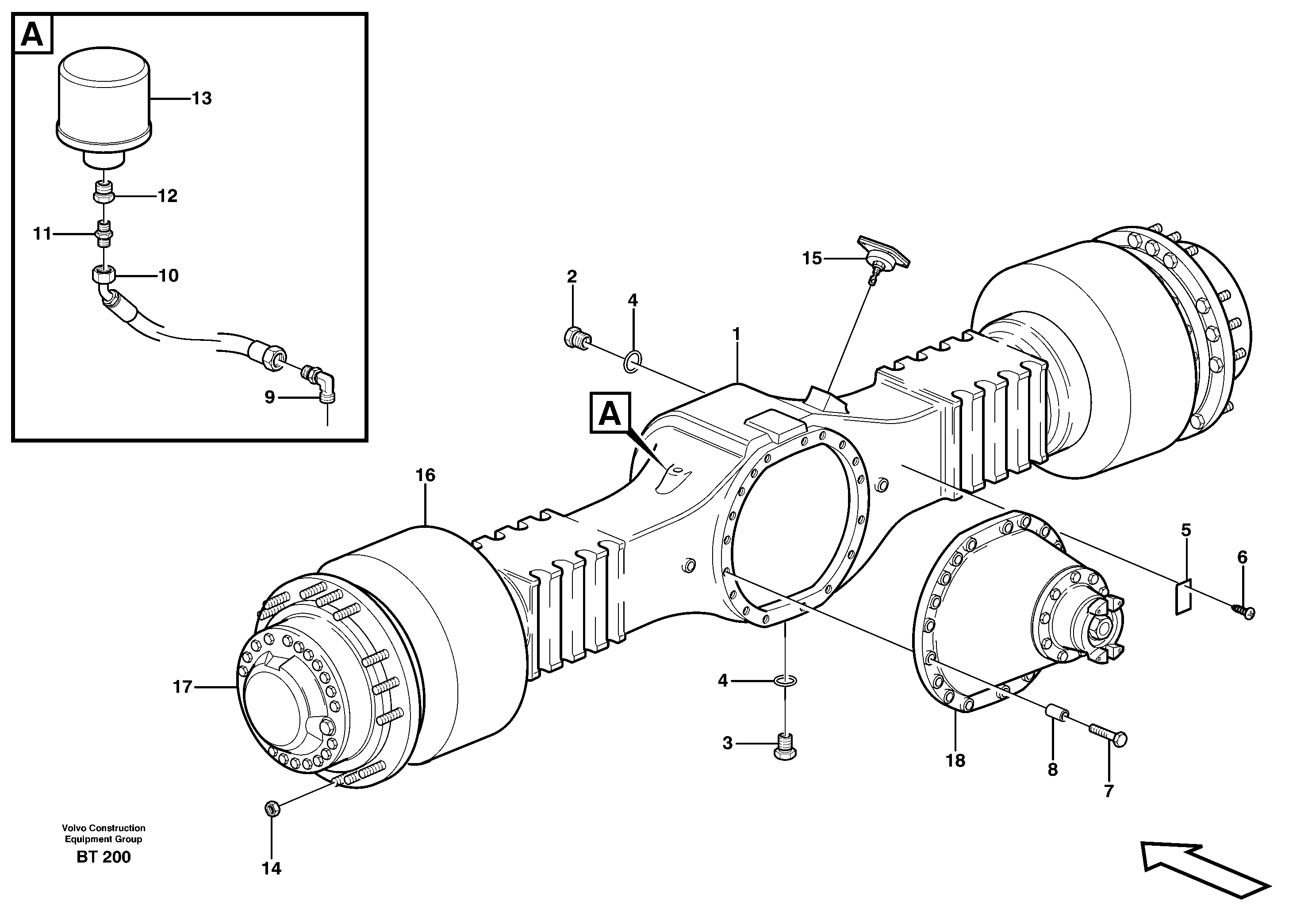 Planetary axle, motor unit  AHW 71L PROD NO 23789, AHW 71O PROD NO 23926 — volvo parts diagram