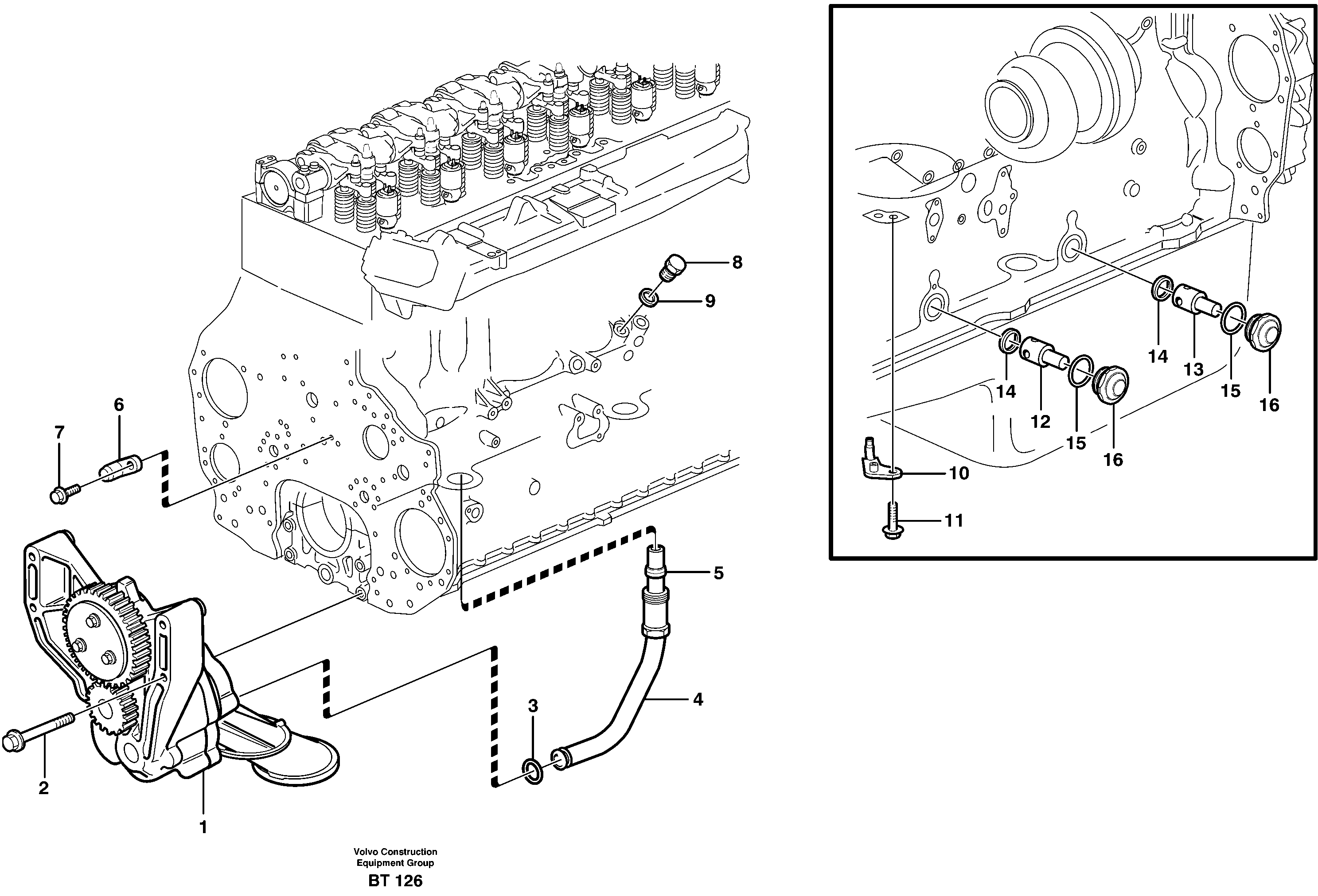 Lubricating oil system — volvo parts diagram