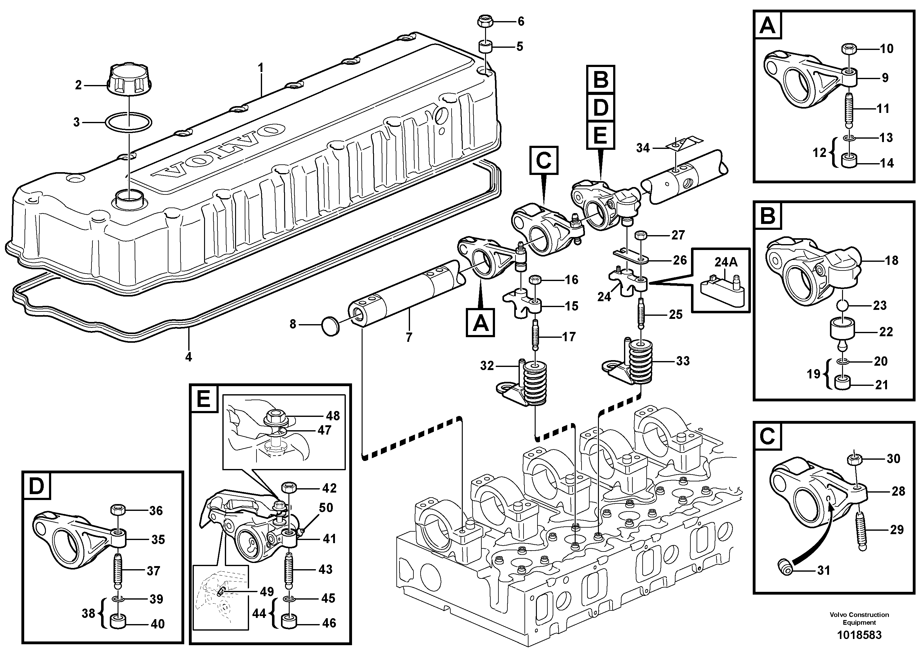 Valve mechanism — volvo parts diagram