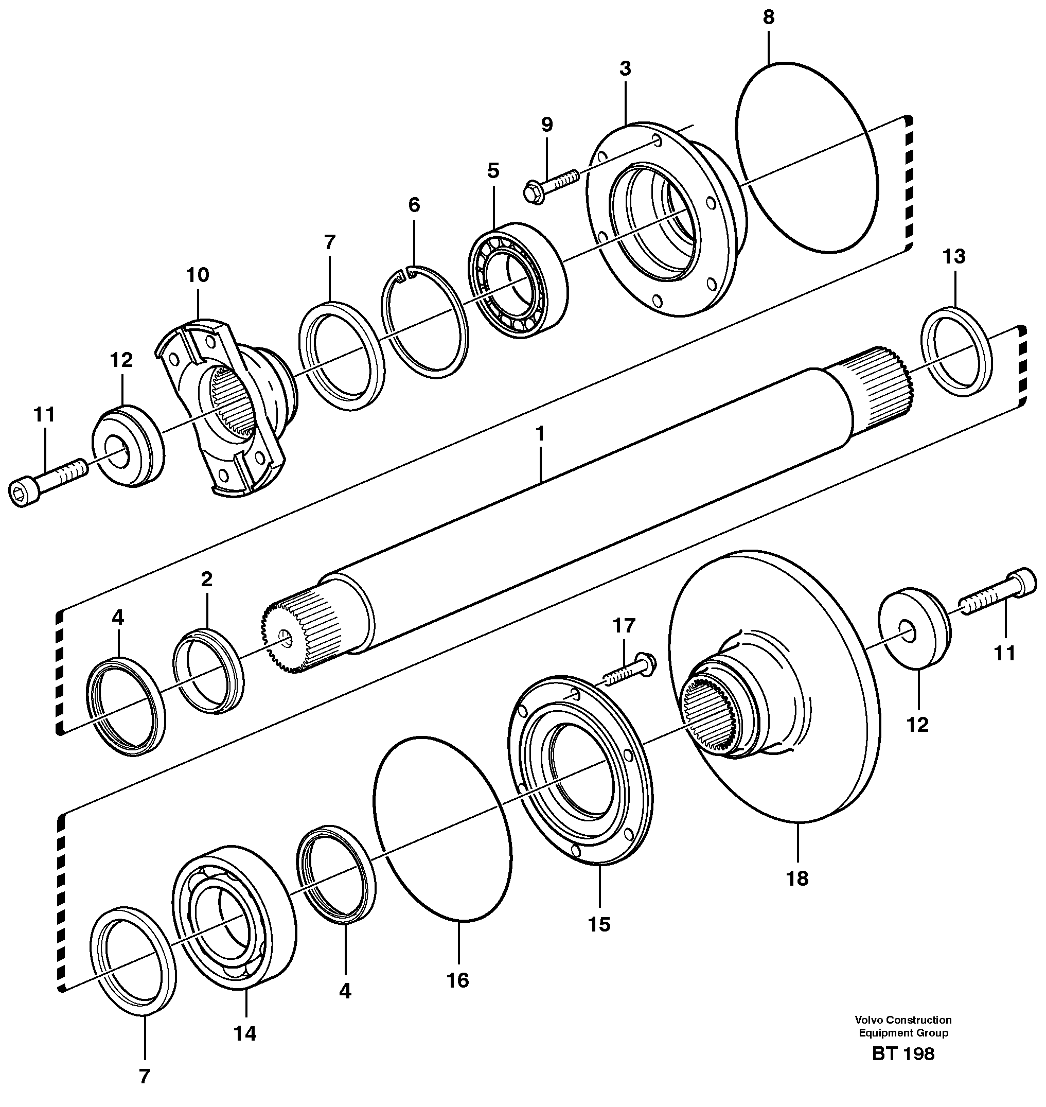 Intermediate shaft — volvo parts diagram