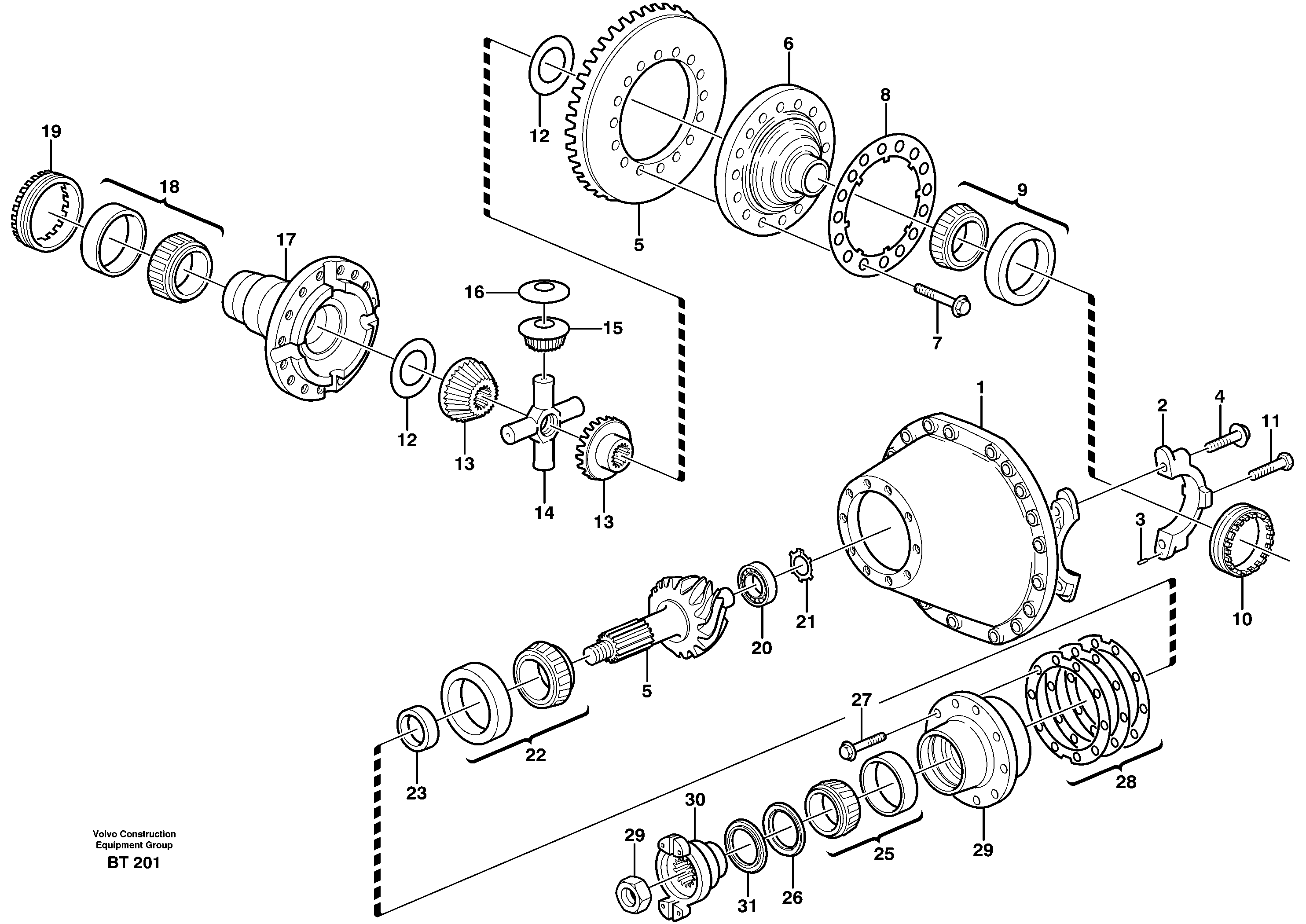 Final drive  AHW 71L PROD NO 23789, AHW 71O PROD NO 23926 — volvo parts diagram