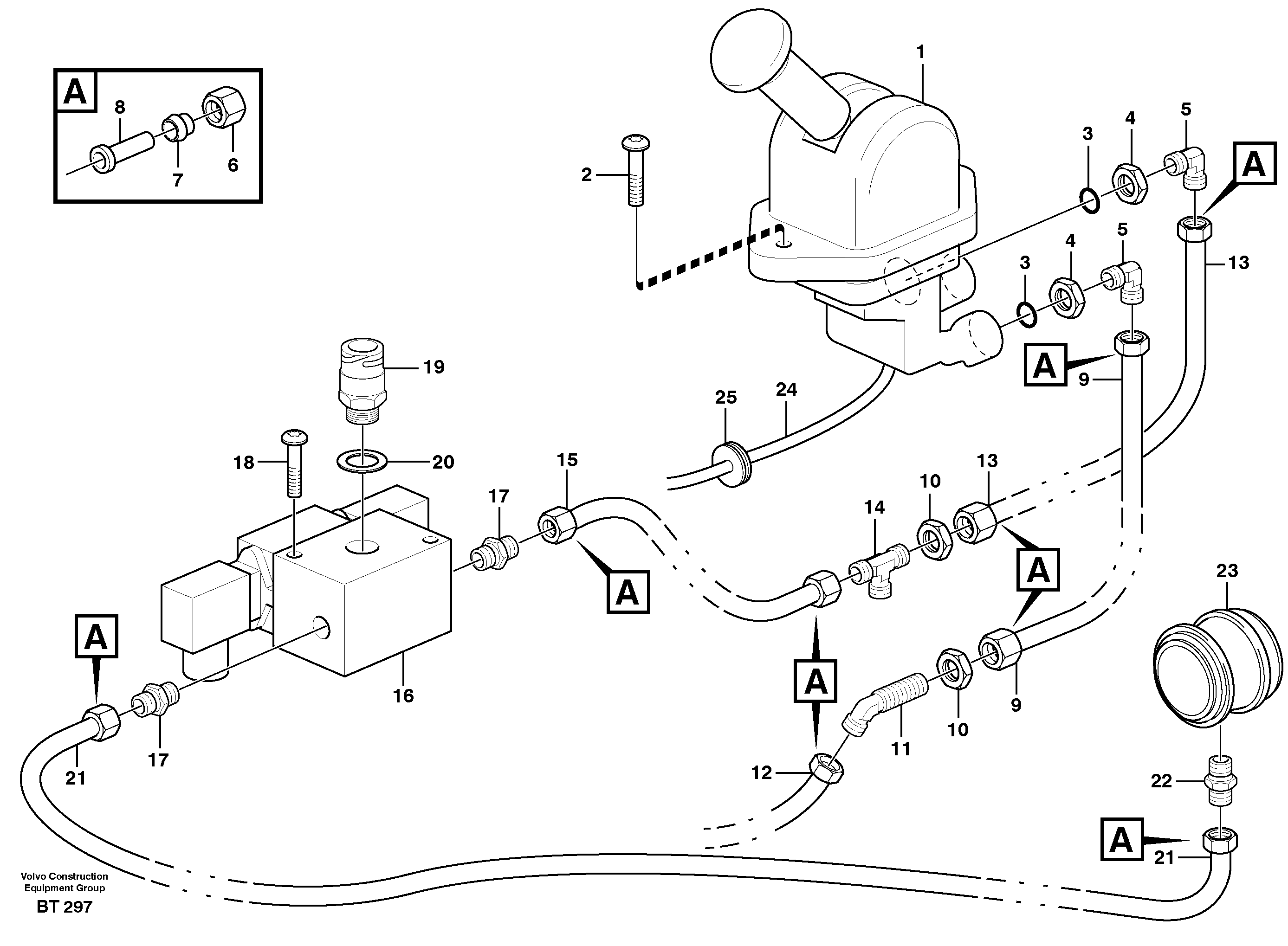 Parking brake  SER NO - 10009 — volvo parts diagram