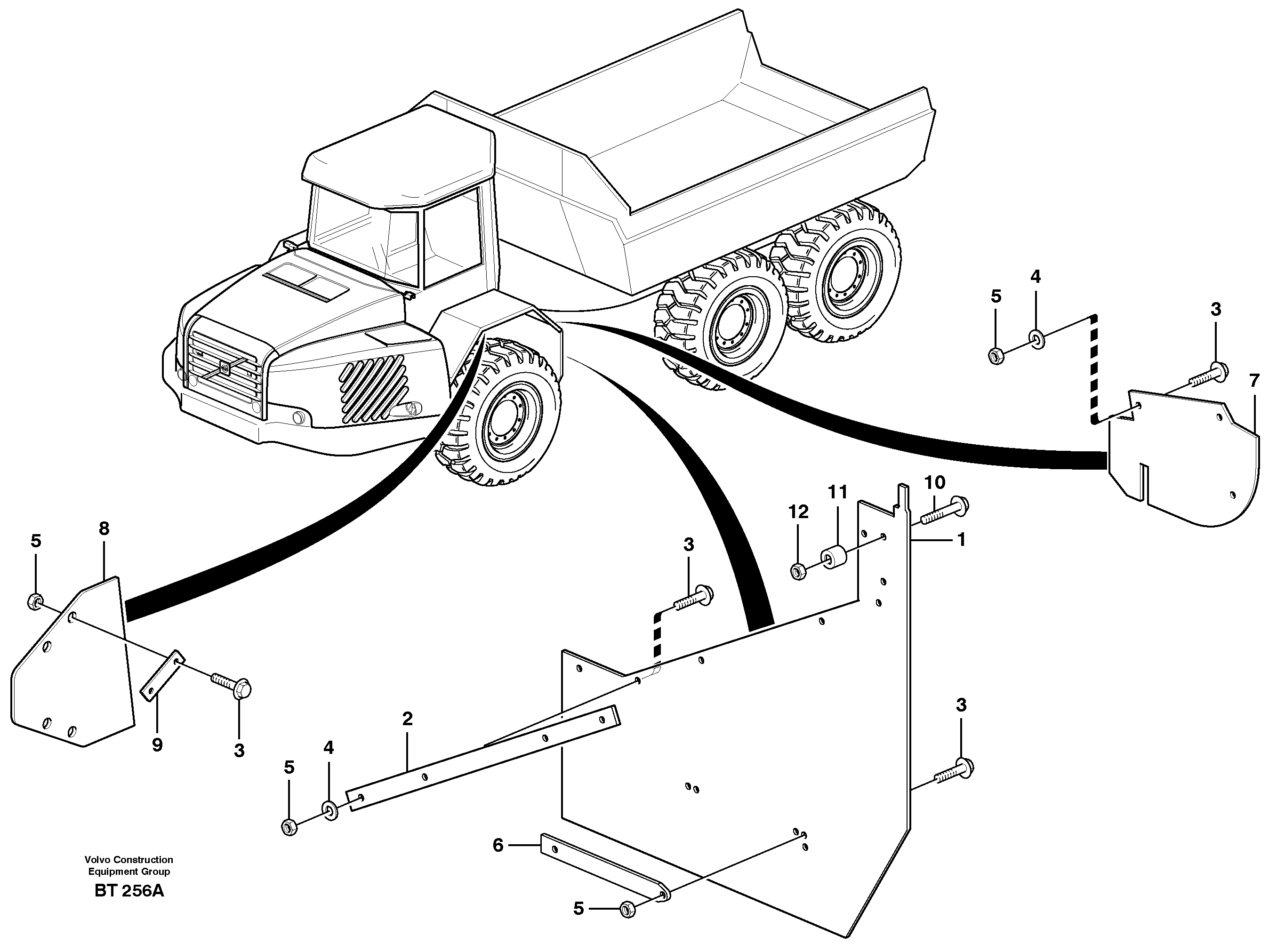 Mudflap, motor unit — volvo parts diagram