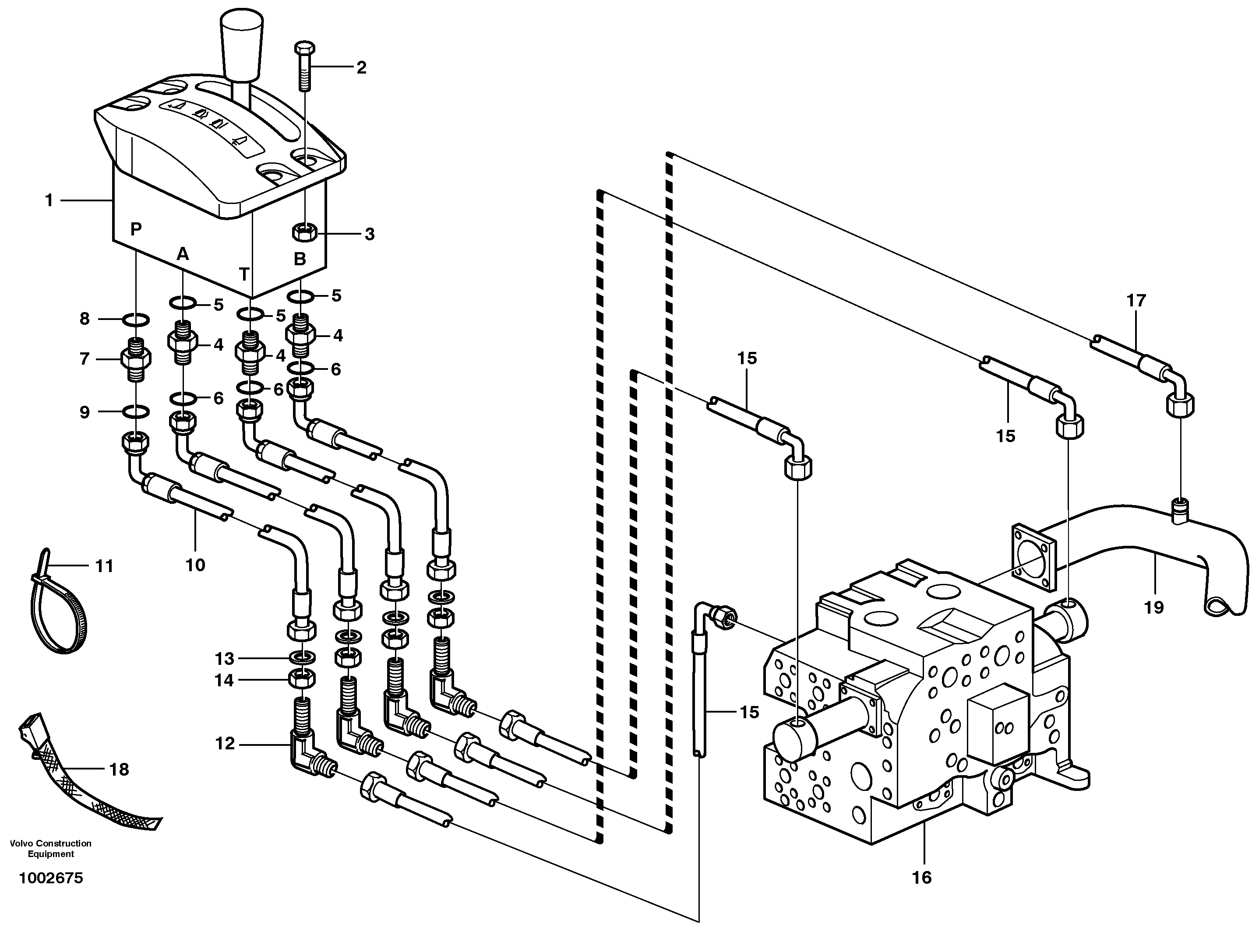 Servo system, tipper control — volvo parts diagram