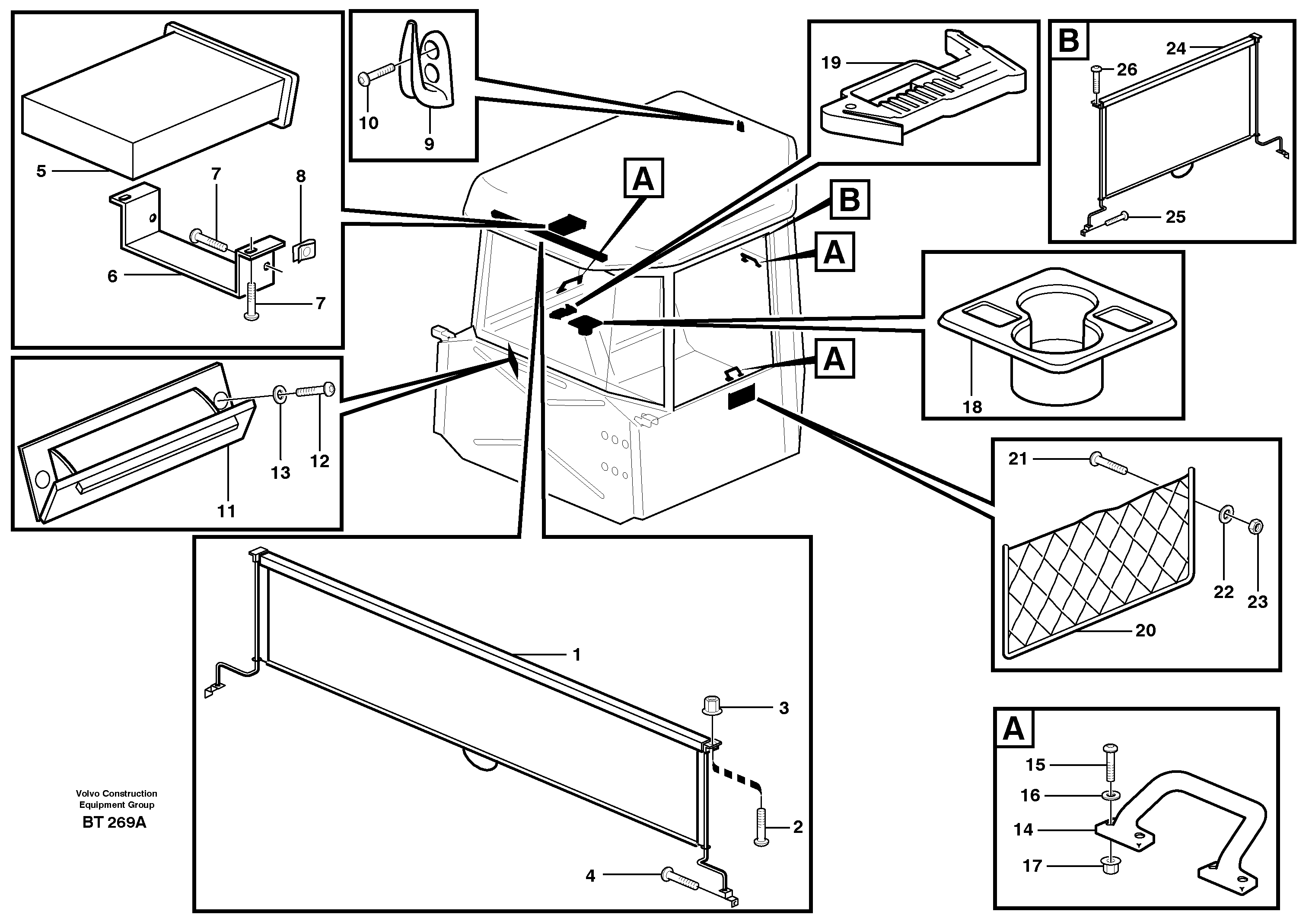 Interior equipment, cab — volvo parts diagram