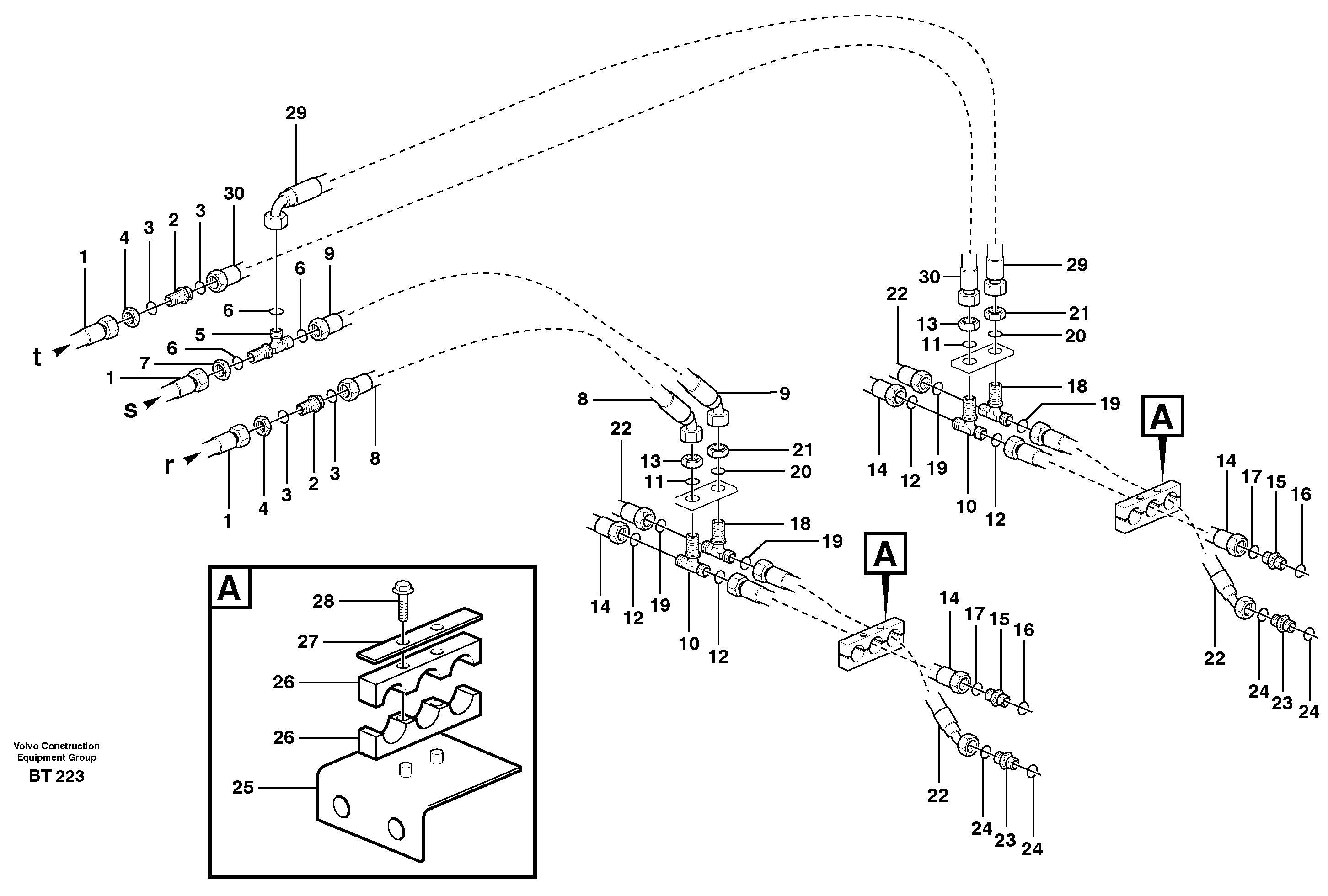 Brake cooling system, axles — volvo parts diagram