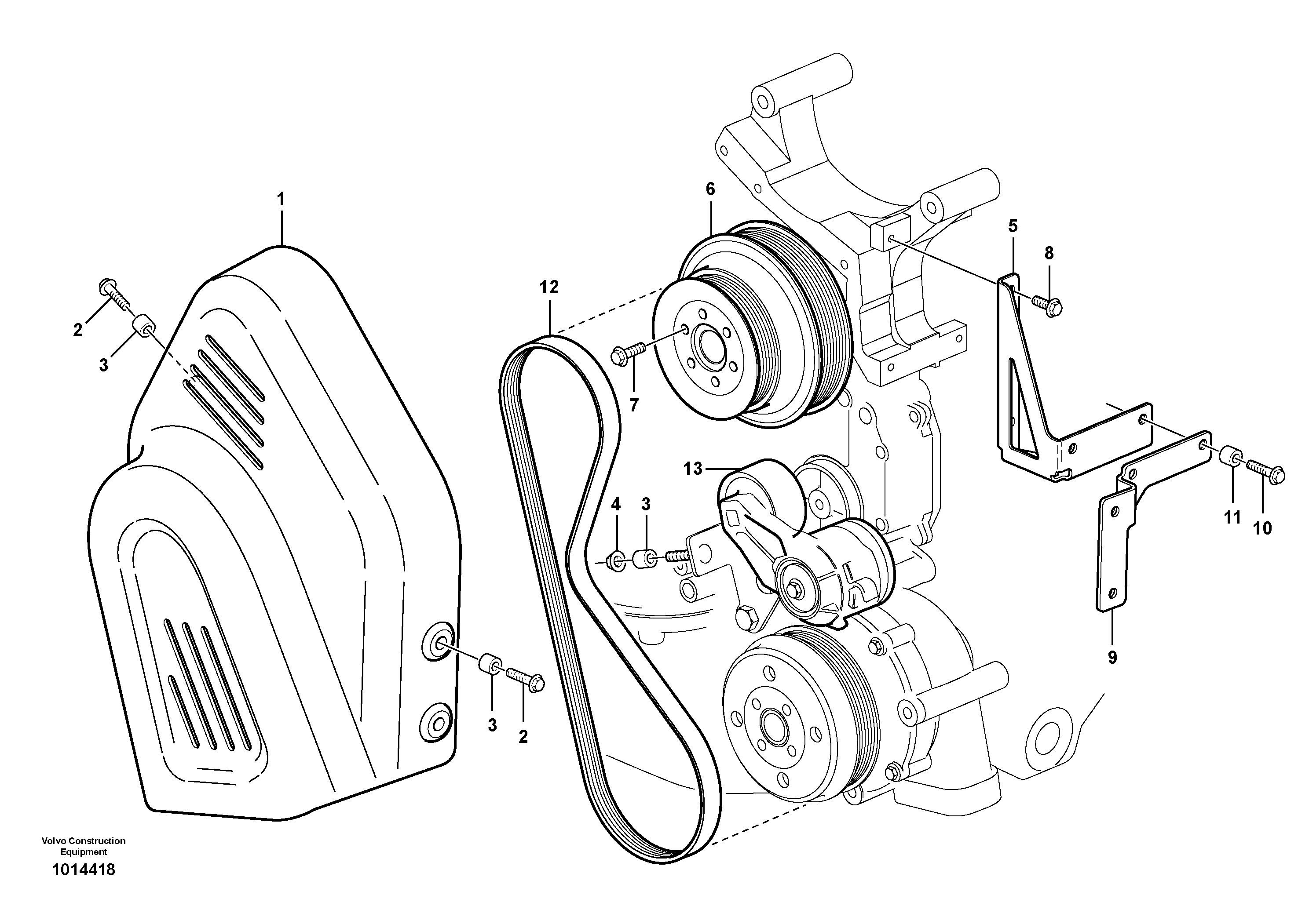 Belt transmission  SER NO 11336 - — volvo parts diagram