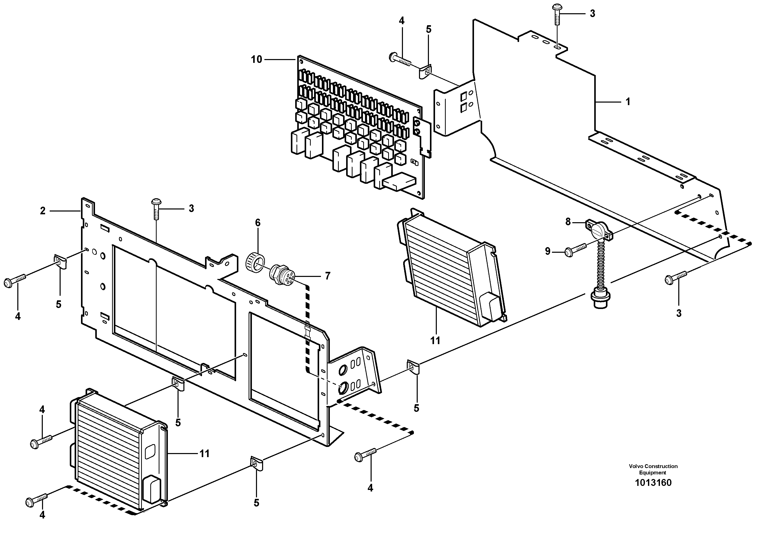 Electrical distribution box  SER NO 12001 -, SER NO 70001 - BRA — volvo parts diagram