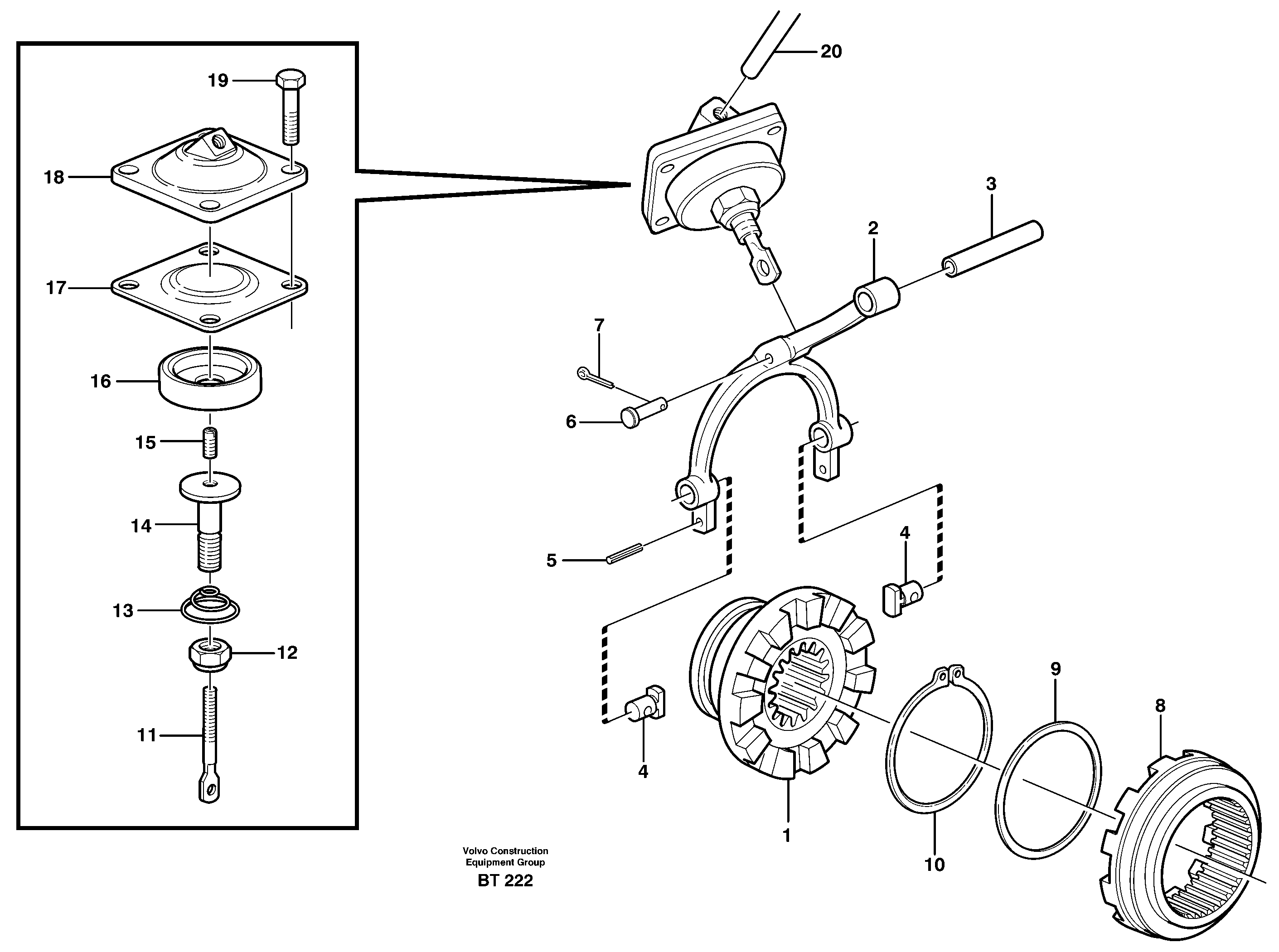 Differential lock — volvo parts diagram