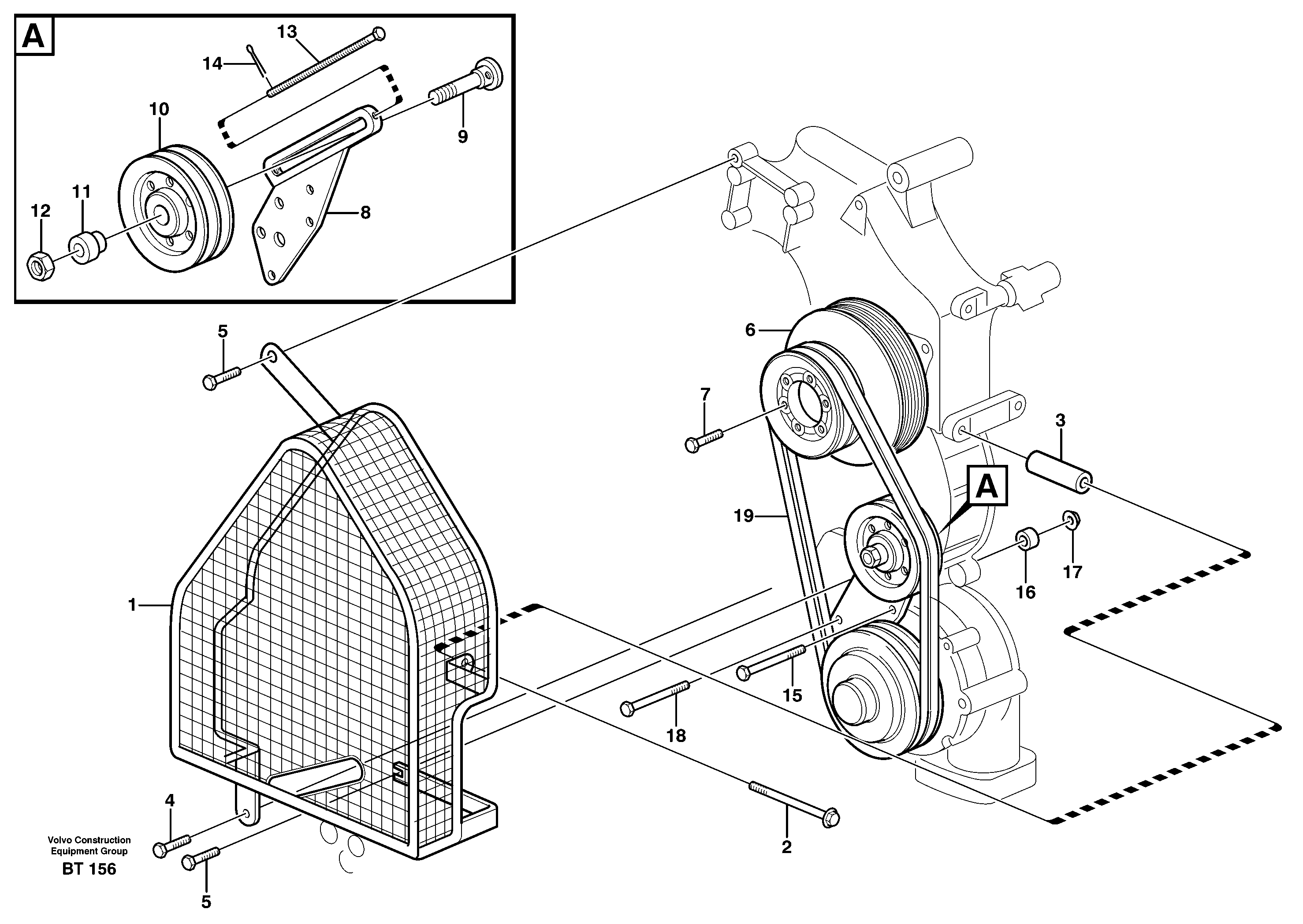 Belt transmission  SER NO - 11335 — volvo parts diagram
