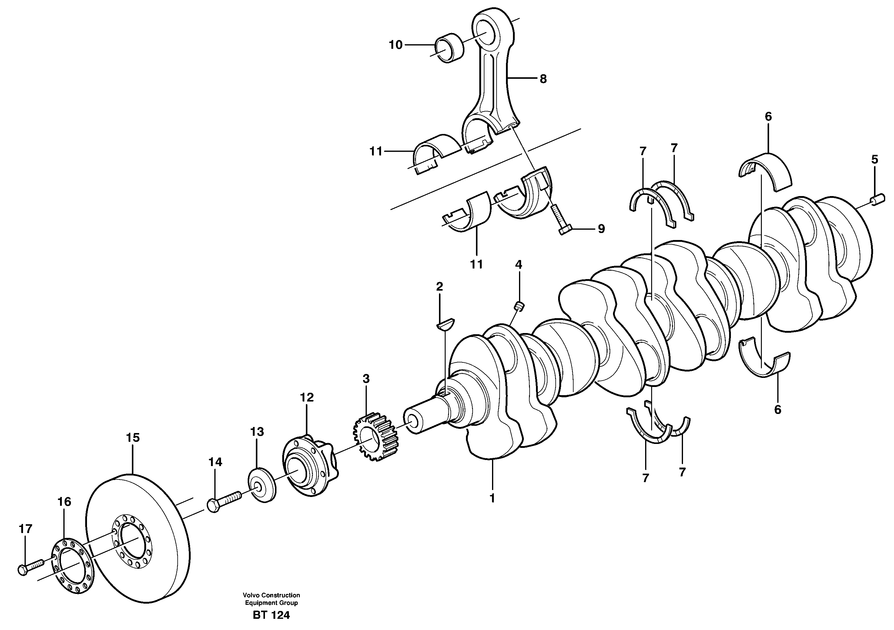 Crankshaft and related parts — volvo parts diagram