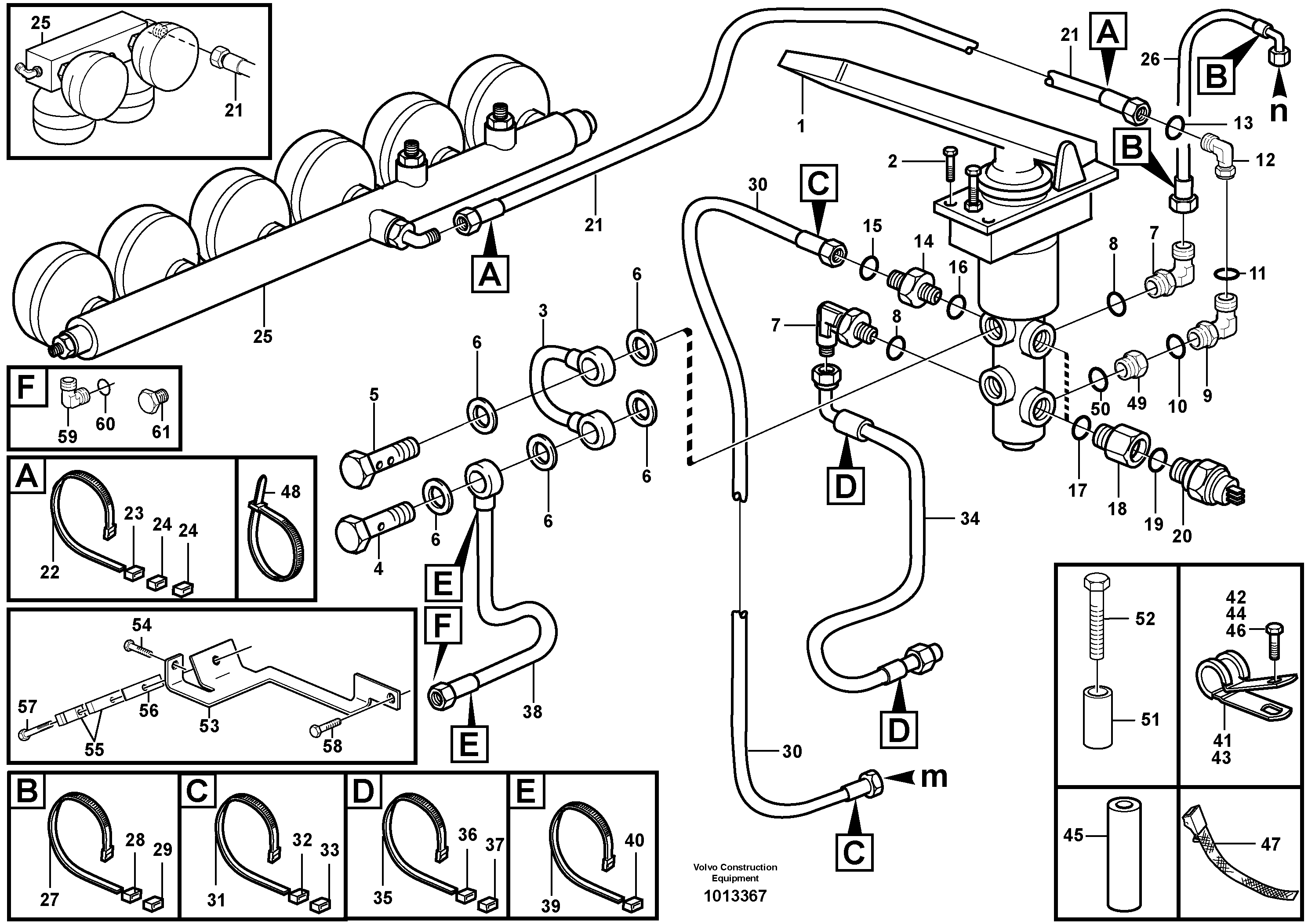 Hydraulic brake system, cab — volvo parts diagram