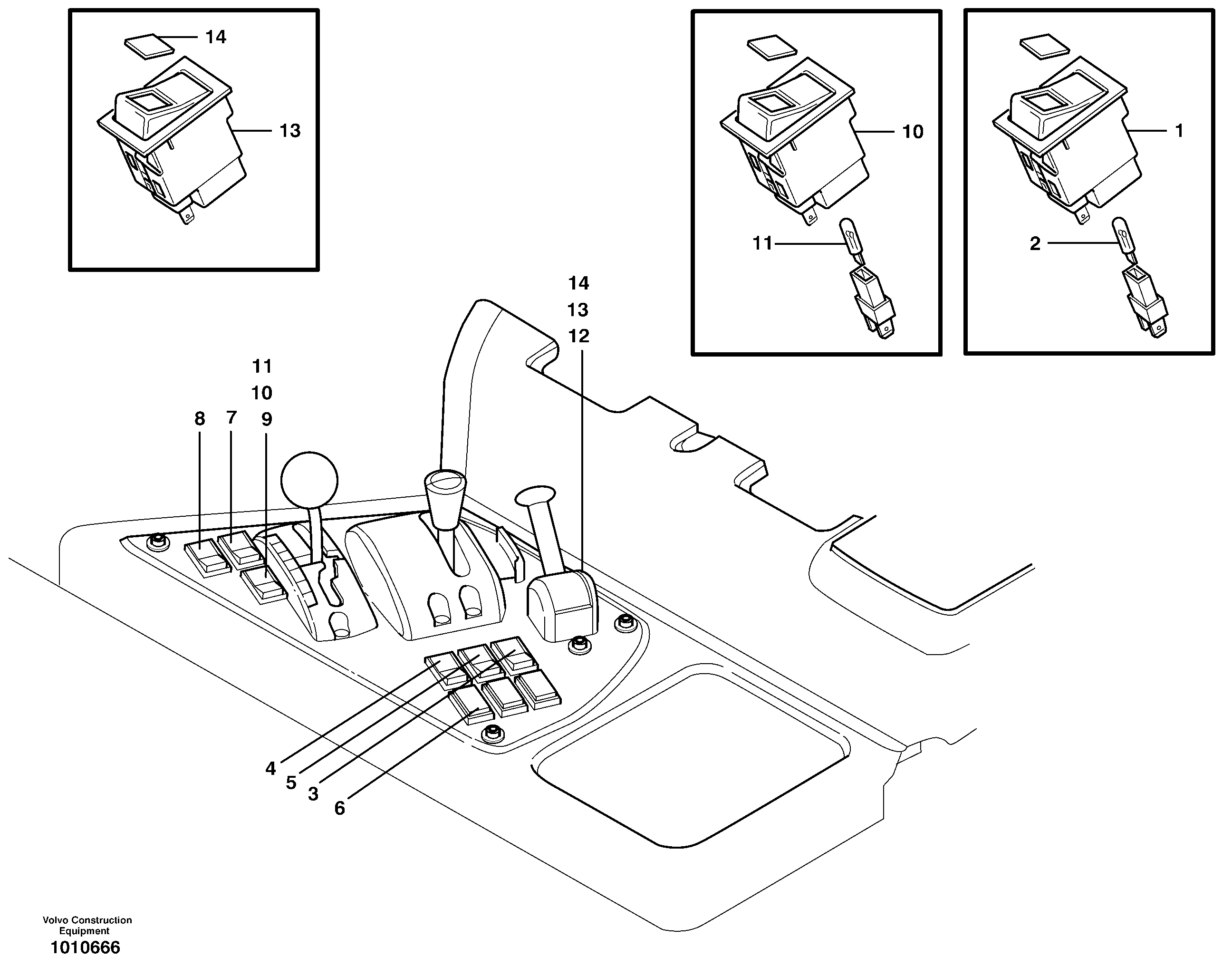 Switch panel — volvo parts diagram